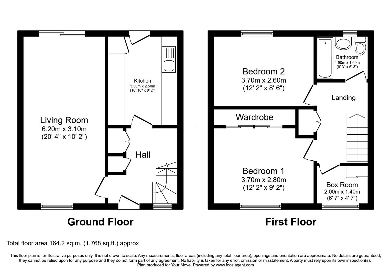 Floorplan of 2 bedroom End Terrace House for sale, Otterston Grove, Dalgety Bay, Fife, KY11