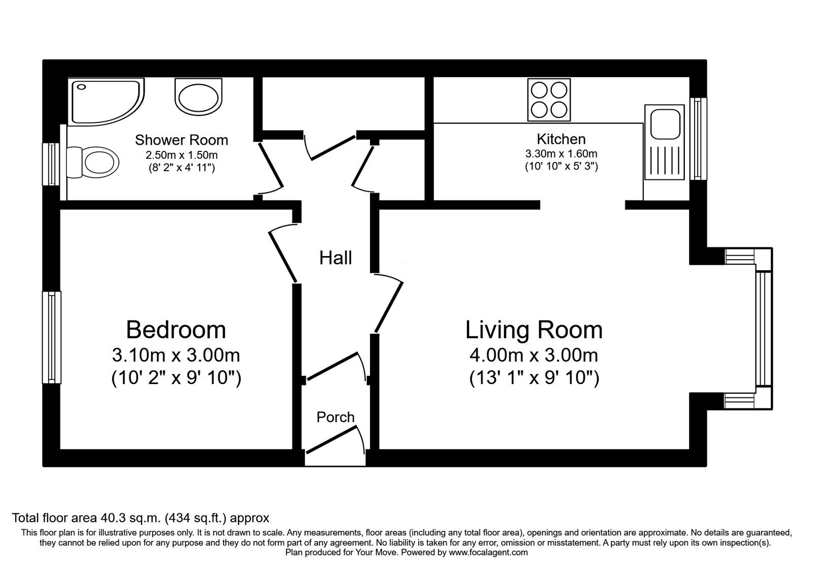 Floorplan of 1 bedroom End Terrace Bungalow for sale, Carrick Drive, Dalgety Bay, Fife, KY11