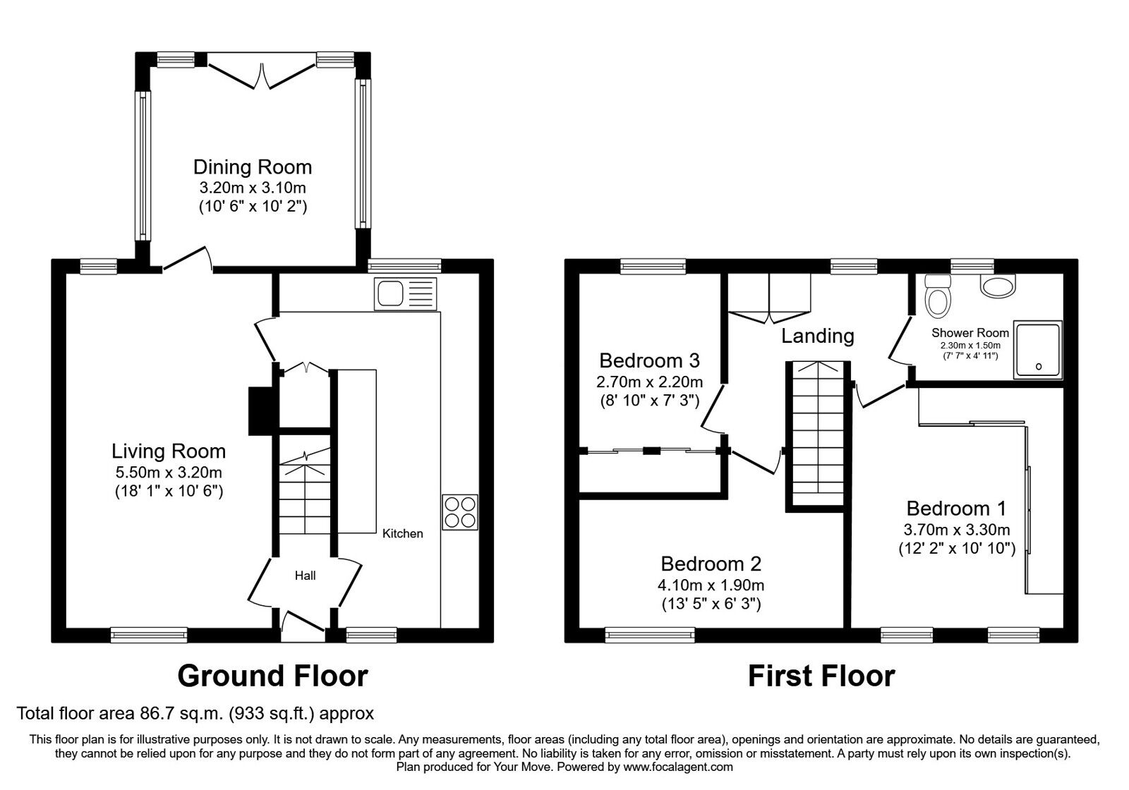 Floorplan of 3 bedroom Mid Terrace House for sale, Gillway, Rosyth, Fife, KY11