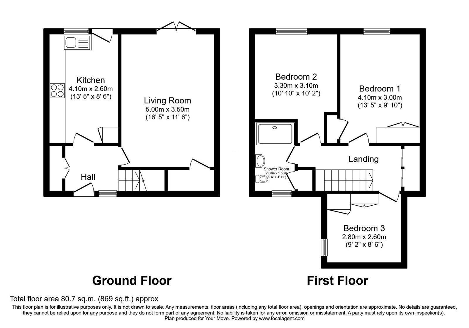 Floorplan of 3 bedroom End Terrace House for sale, West Baldridge Road, Dunfermline, Fife, KY12