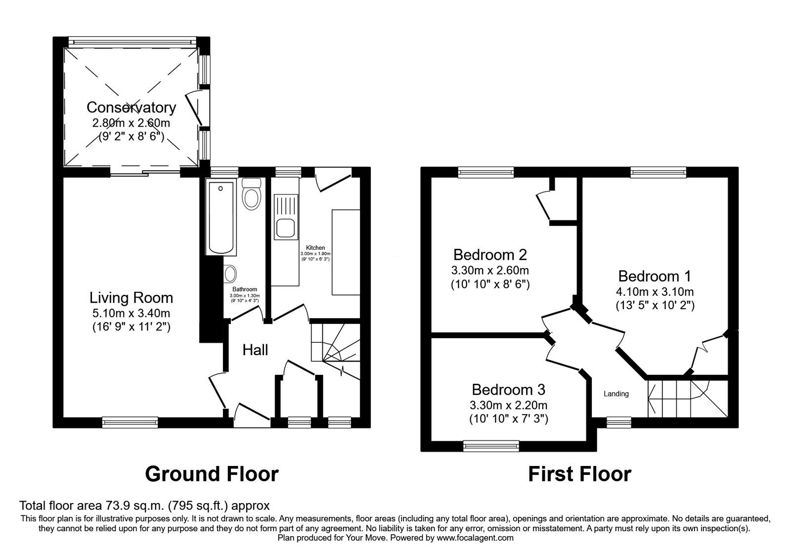 Floorplan of 3 bedroom Mid Terrace House for sale, Queensferry Road, Rosyth, Fife, KY11