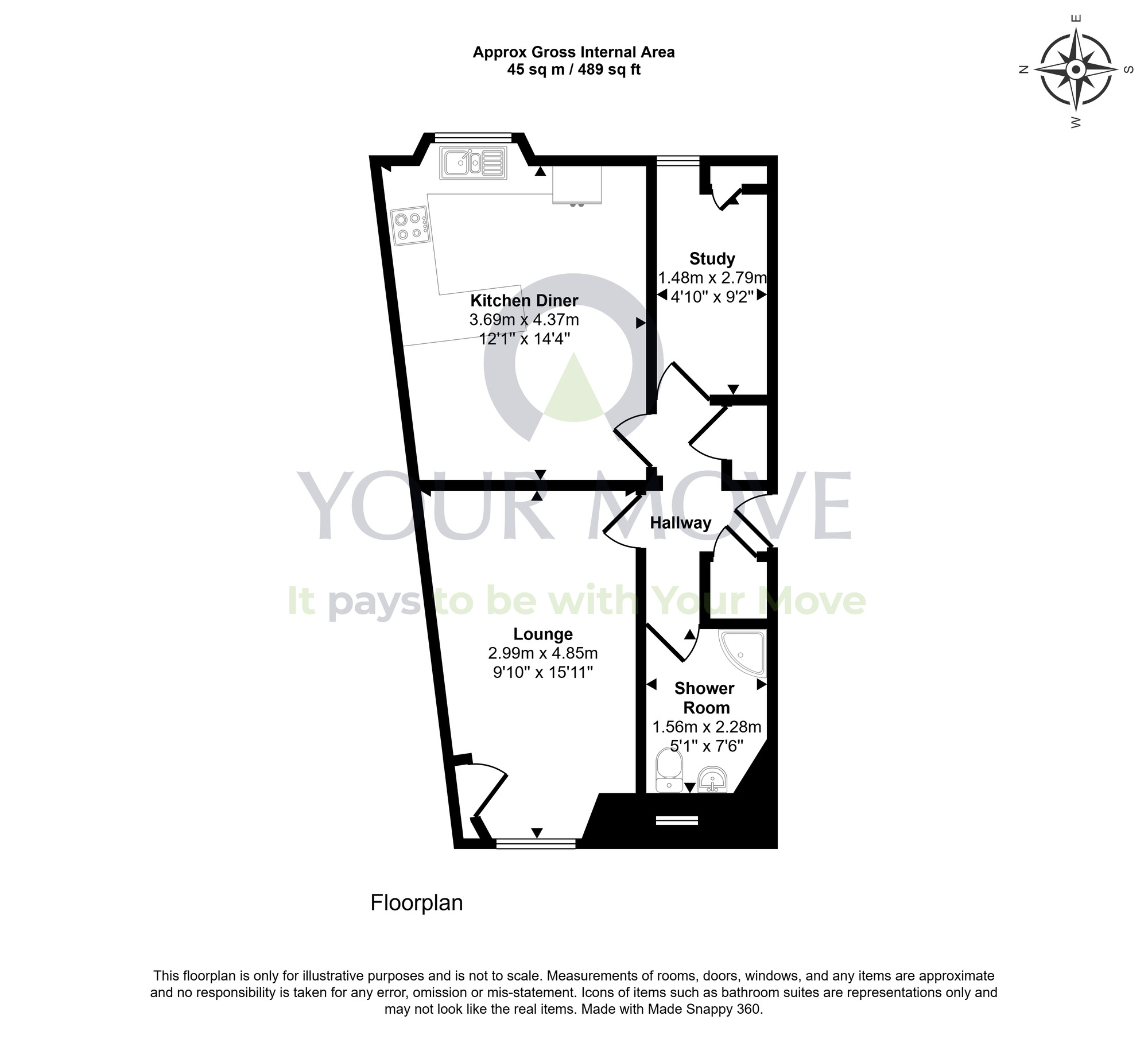 Floorplan of 1 bedroom Flat for sale, East Leven Street, Burntisland, Fife, KY3
