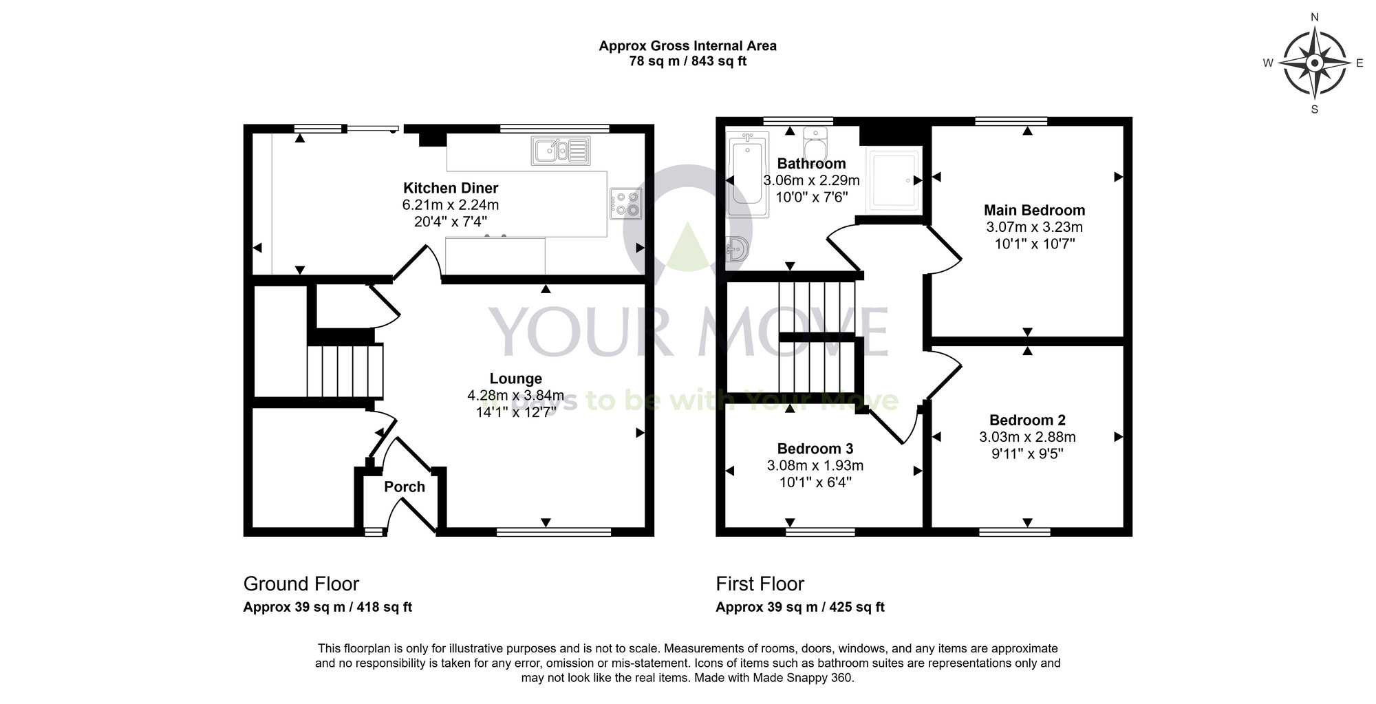 Floorplan of 3 bedroom Semi Detached House for sale, Hillside Avenue, Dalgety Bay, Fife, KY11