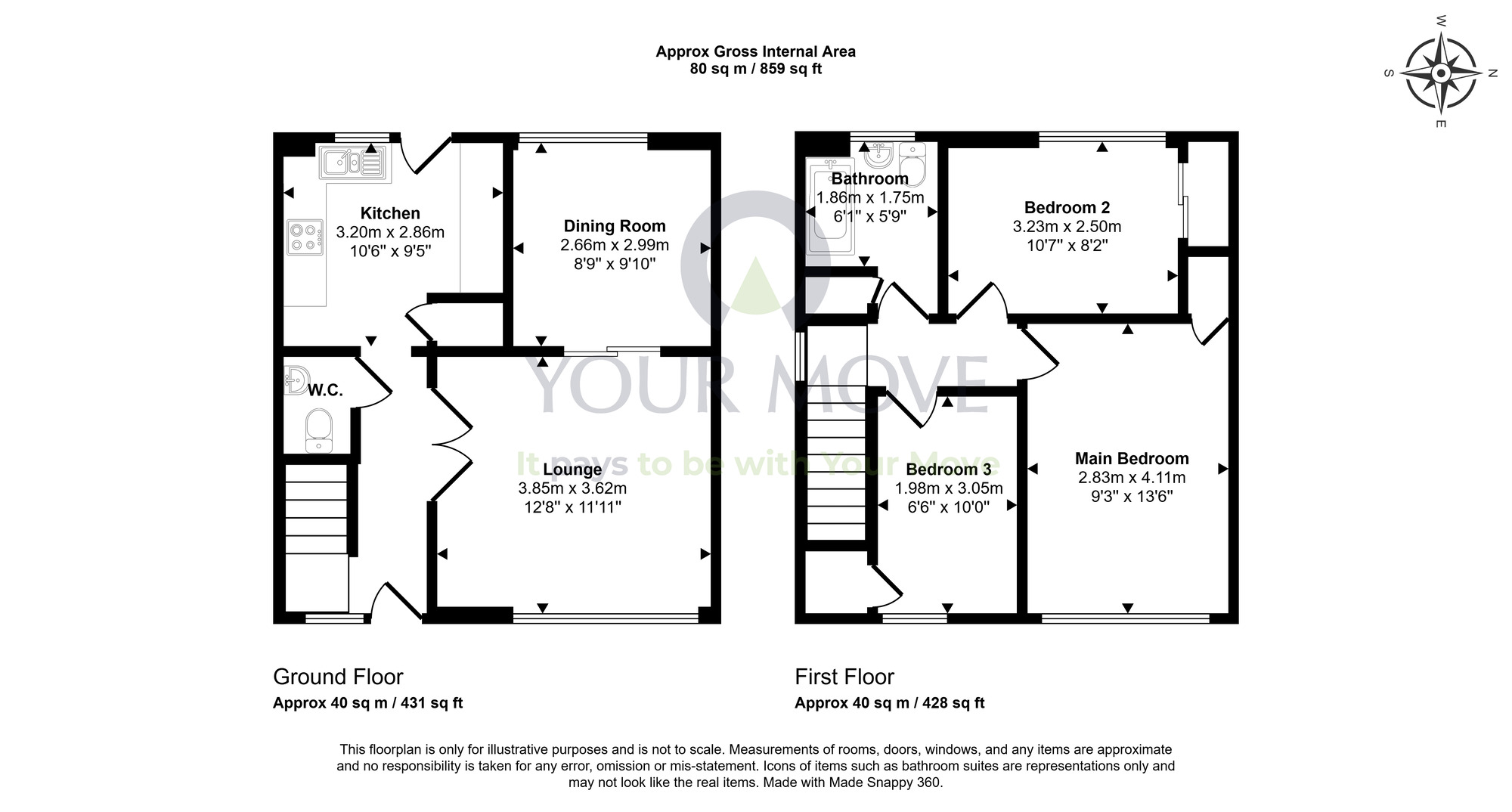 Floorplan of 3 bedroom Semi Detached House for sale, Dalgety Gardens, Dalgety Bay, Fife, KY11