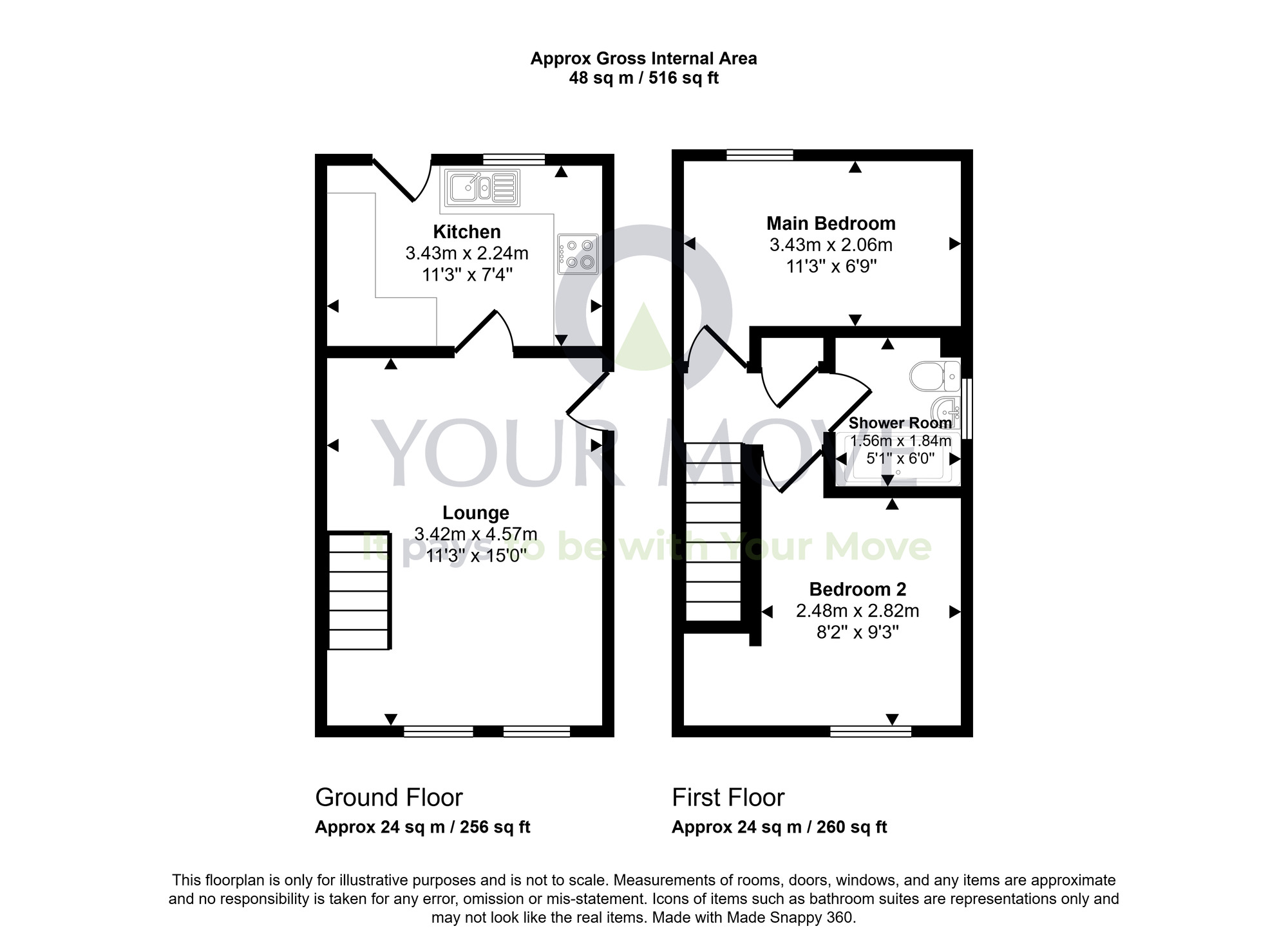 Floorplan of 2 bedroom End Terrace House for sale, Glencoul Avenue, Dalgety Bay, Fife, KY11