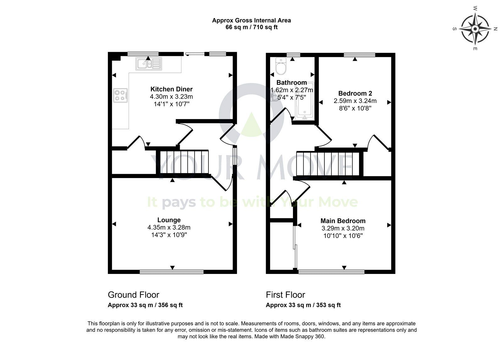 Floorplan of 2 bedroom Semi Detached House for sale, Park Lea, Rosyth, Fife, KY11