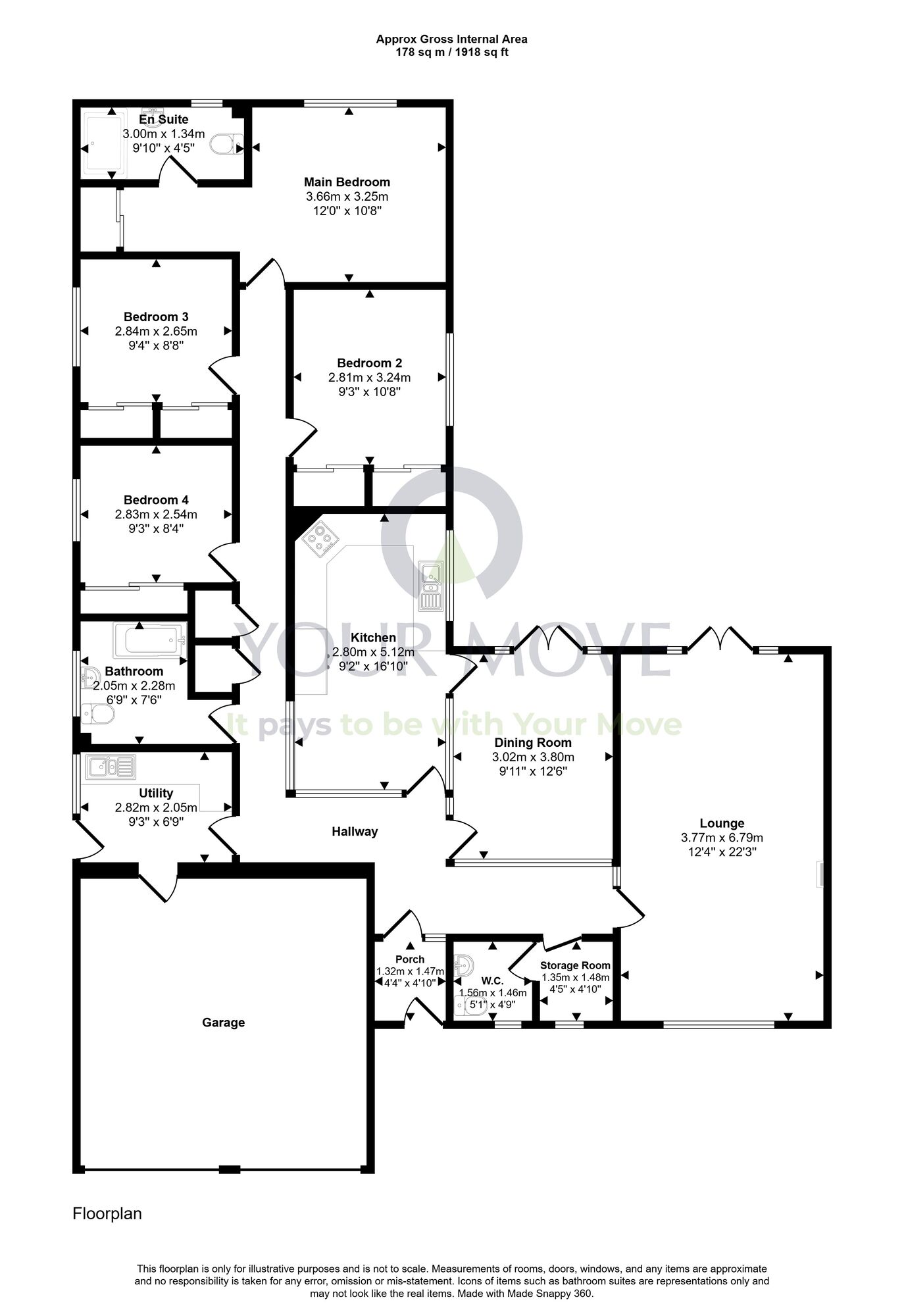 Floorplan of 4 bedroom Detached Bungalow for sale, Glamis Gardens, Dalgety Bay, Fife, KY11