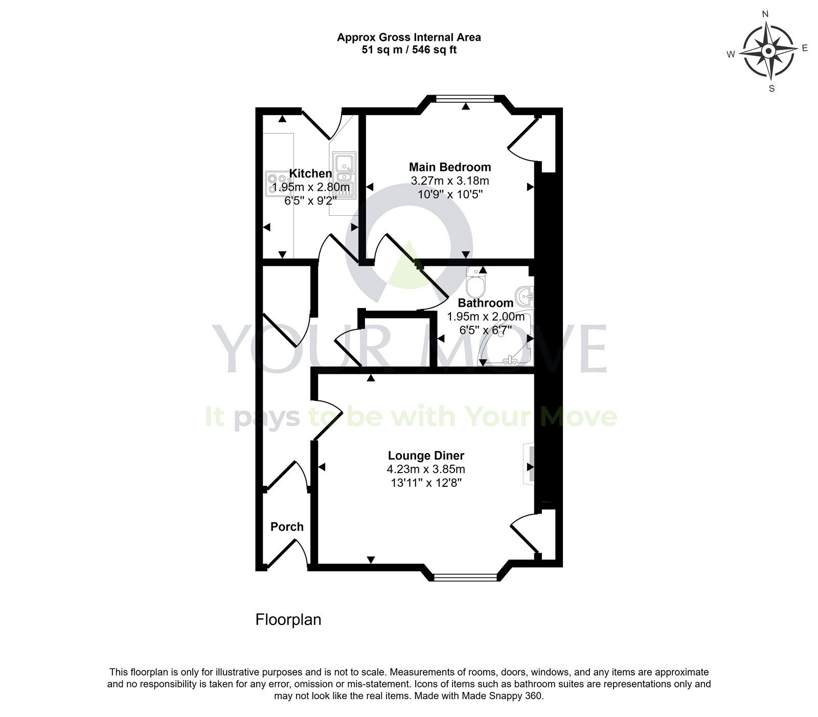 Floorplan of 1 bedroom Flat for sale, Ferguson Place, Burntisland, Fife, KY3