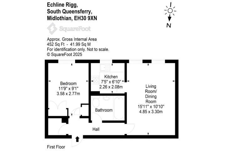Floorplan of 1 bedroom Flat for sale, Echline Rigg, South Queensferry, Midlothian, EH30