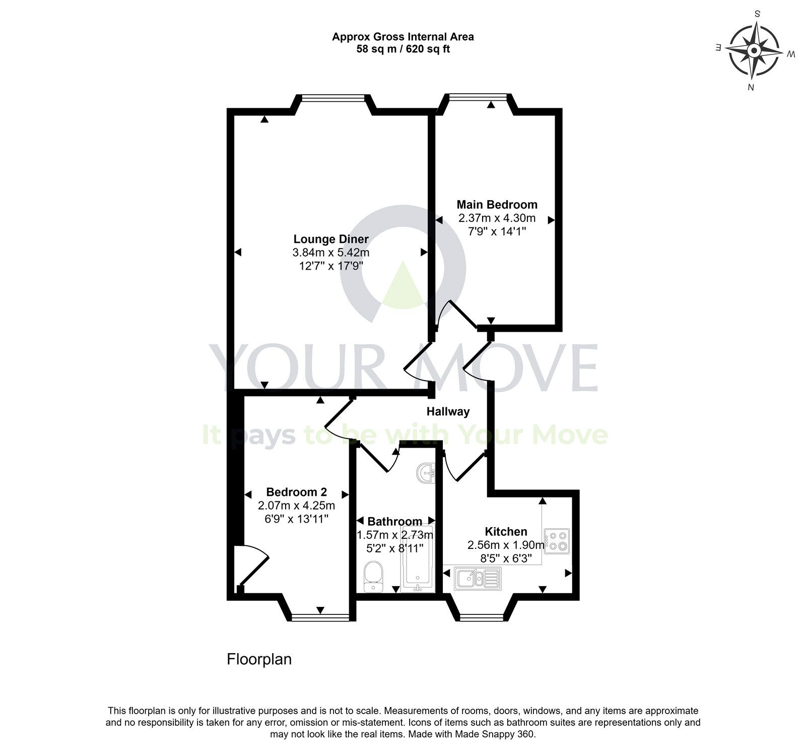 Floorplan of 2 bedroom Flat for sale, East Leven Street, Burntisland, Fife, KY3