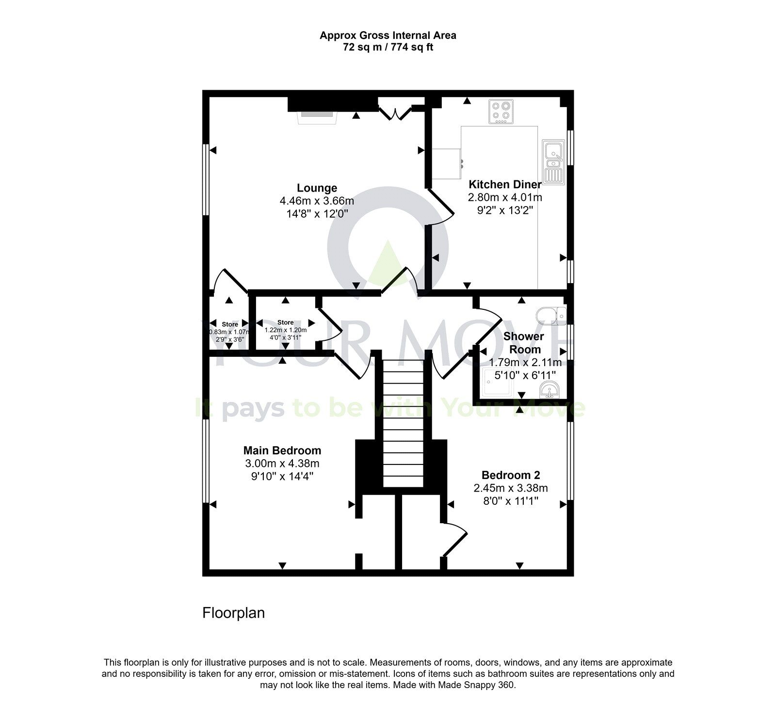 Floorplan of 2 bedroom Flat for sale, Kirkcaldy Road, Burntisland, Fife, KY3