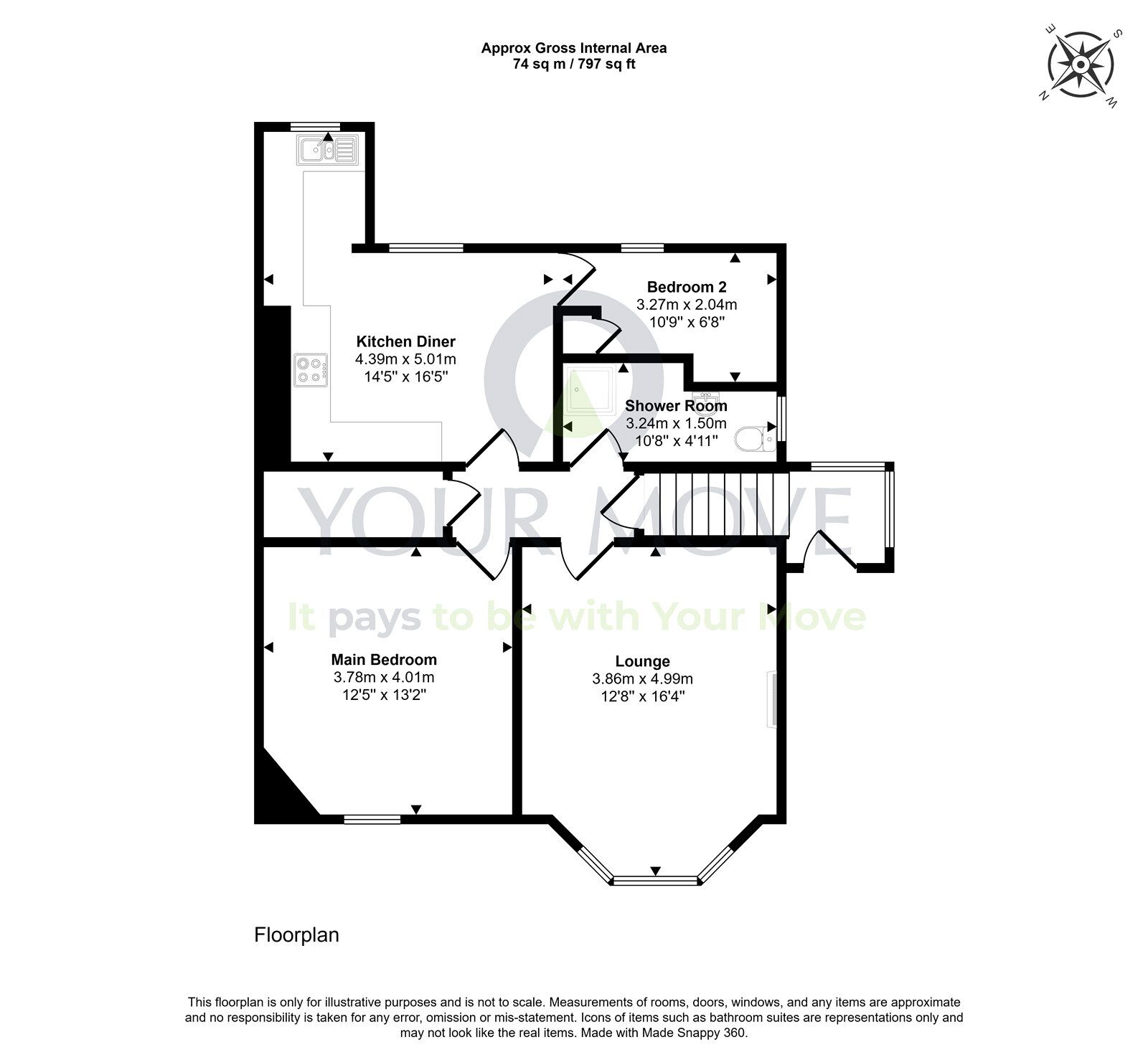 Floorplan of 1 bedroom Flat for sale, Broomhill Avenue, Burntisland, Fife, KY3