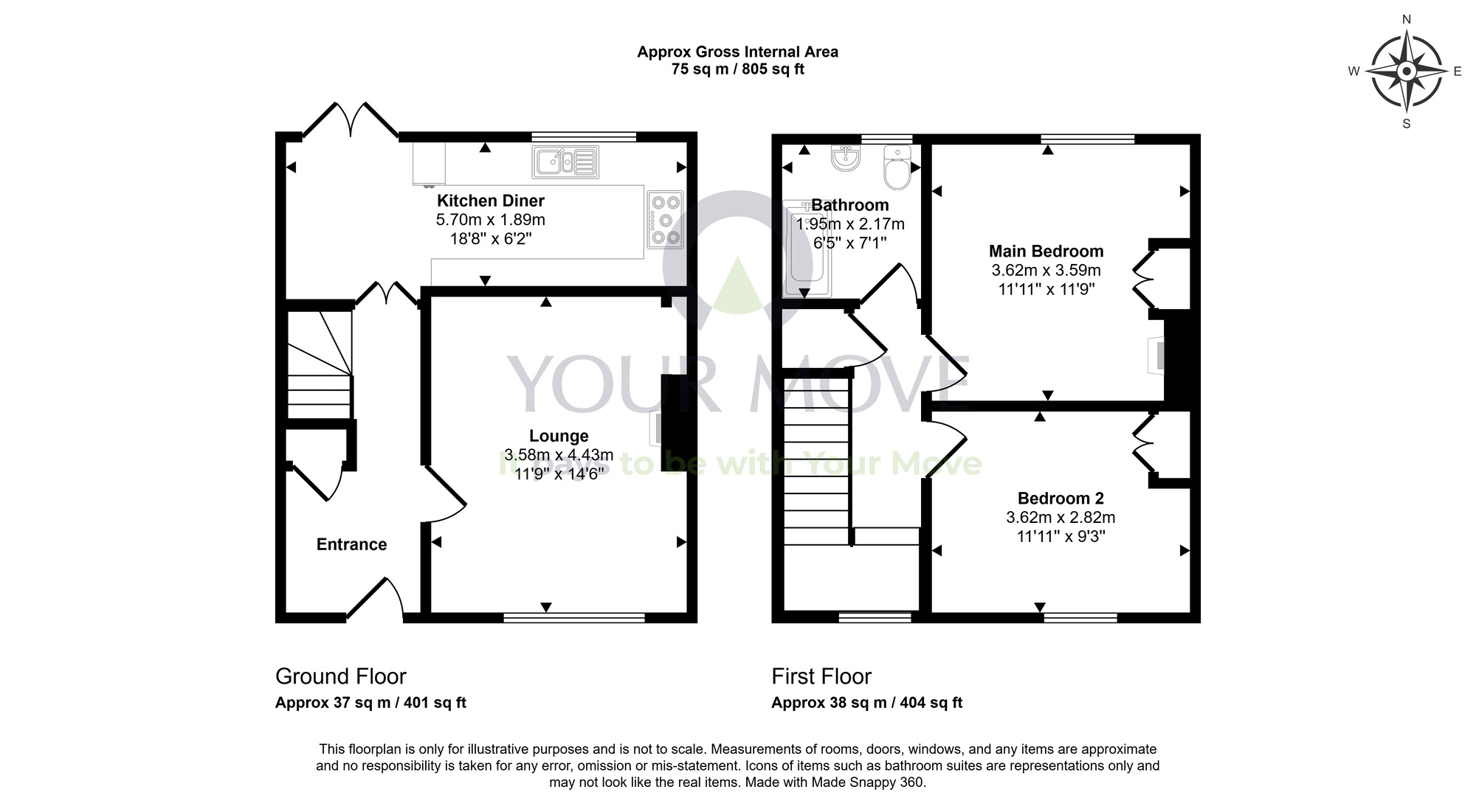 Floorplan of 2 bedroom Mid Terrace House for sale, Carlowrie Avenue, Dalmeny, Midlothian, EH30