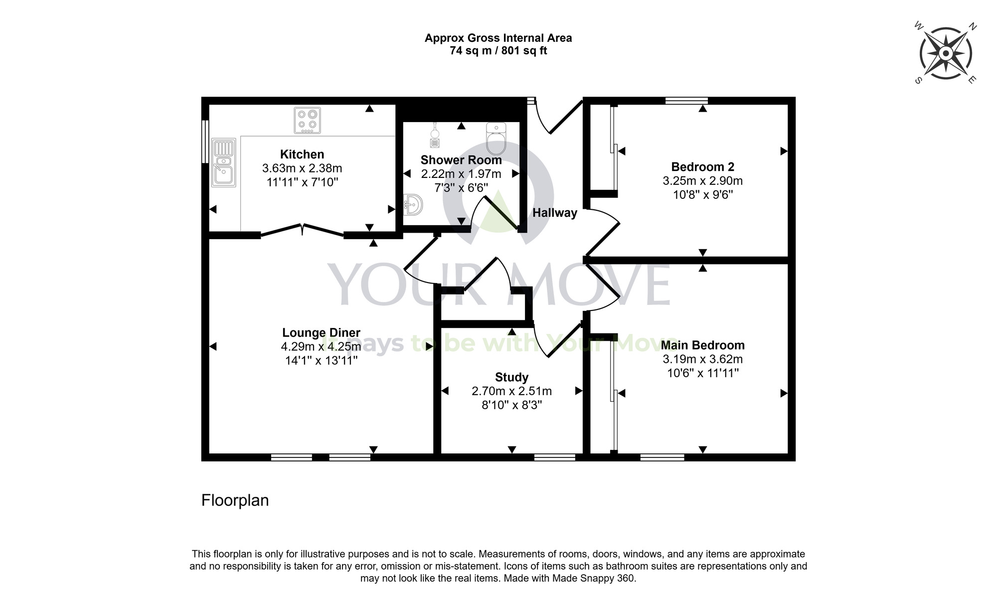 Floorplan of 3 bedroom Detached Bungalow for sale, Charles Logan Place, Rosyth, Fife, KY11