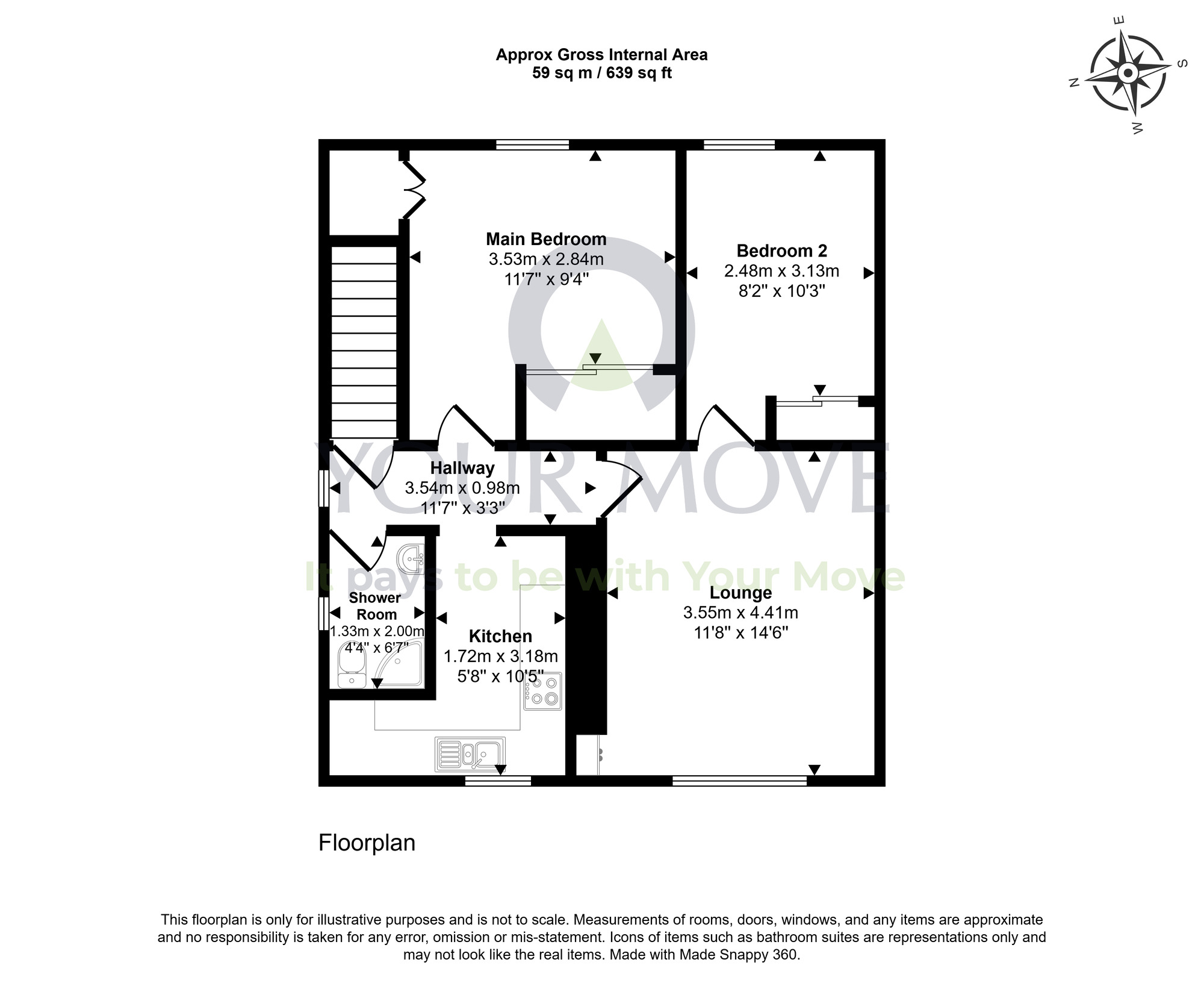 Floorplan of 2 bedroom Flat for sale, Spittalfield Road, Inverkeithing, Fife, KY11