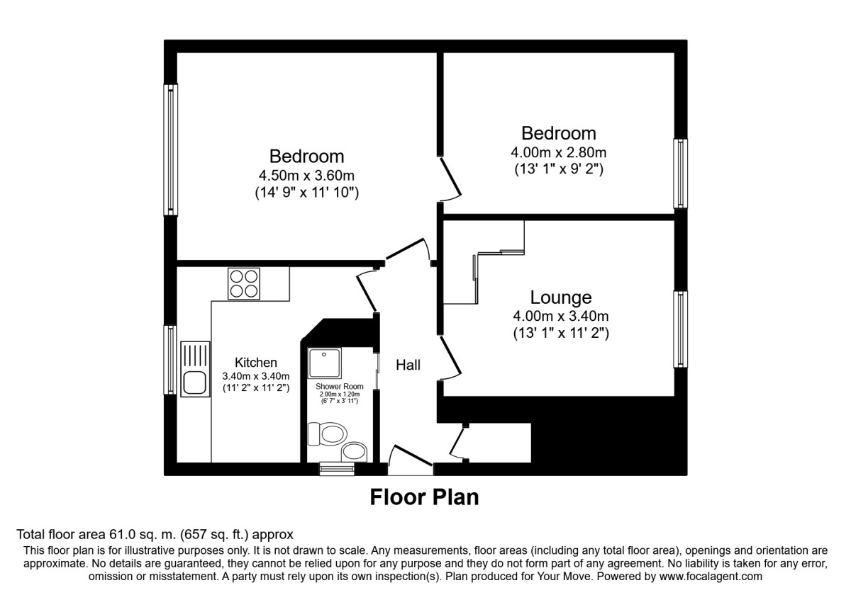 Floorplan of 2 bedroom Flat for sale, Spittalfield Road, Inverkeithing, Fife, KY11