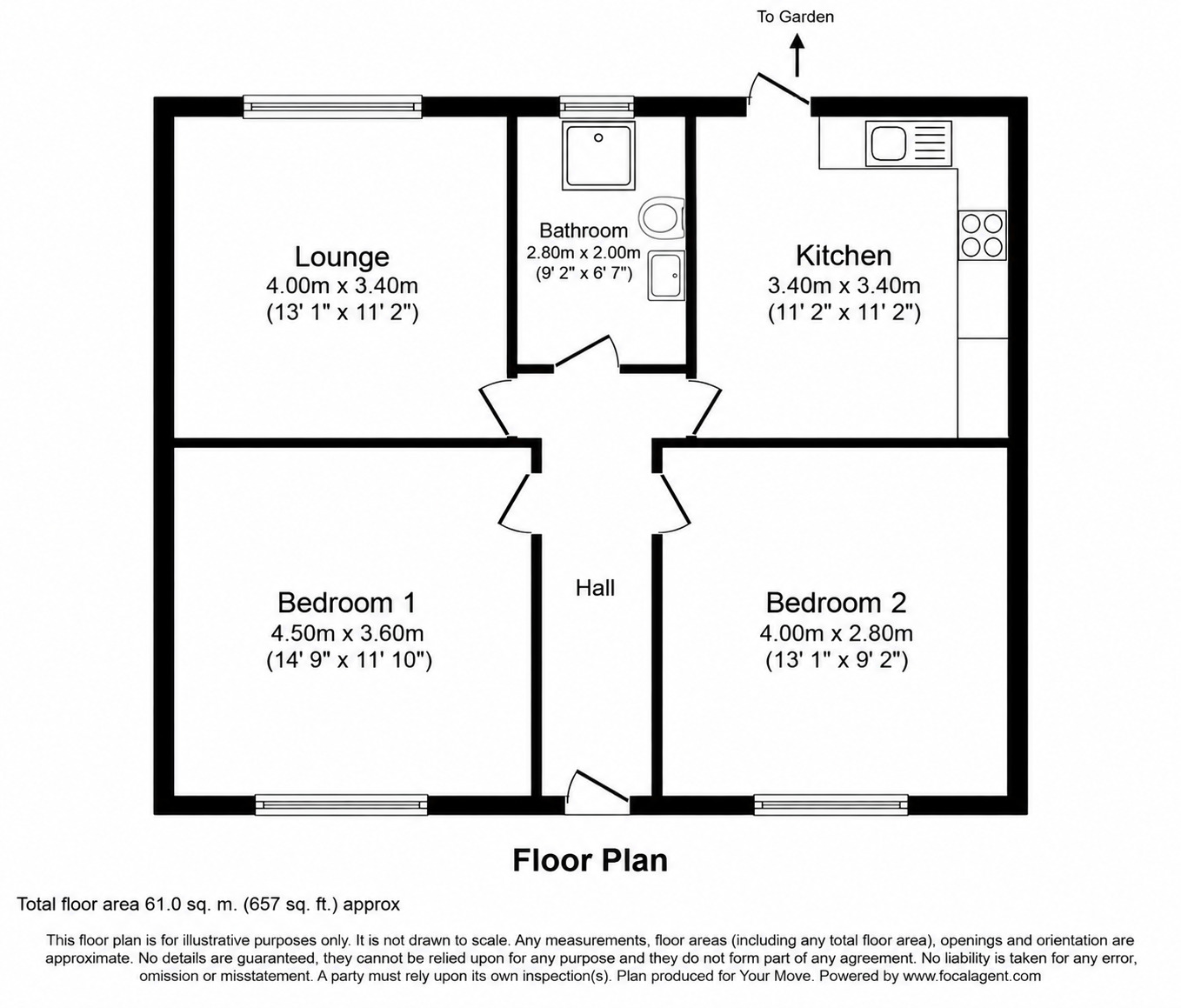 Floorplan of 2 bedroom Flat for sale, Spittalfield Road, Inverkeithing, Fife, KY11