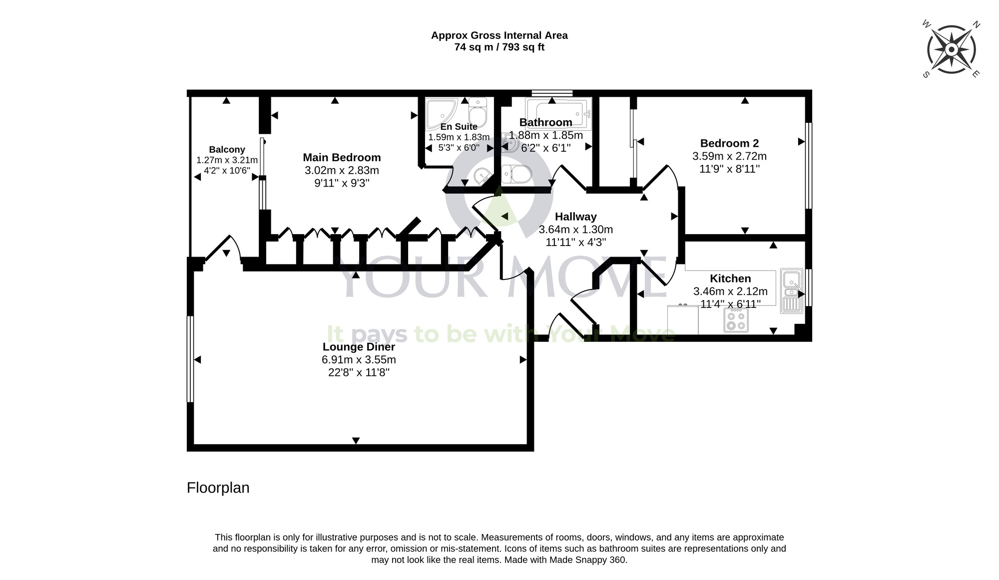 Floorplan of 2 bedroom Flat for sale, The Moorings, Dalgety Bay, Fife, KY11