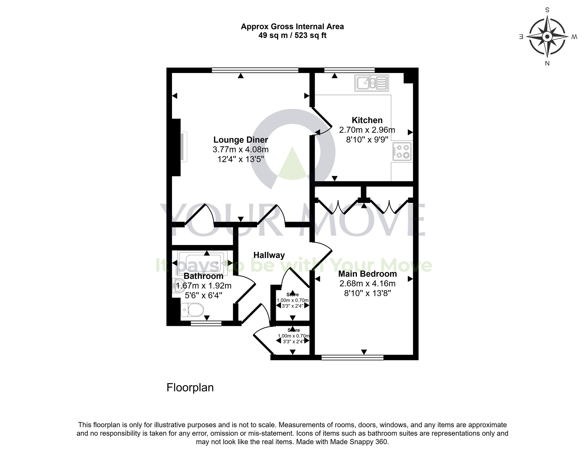 Floorplan of 2 bedroom Flat for sale, Back'oyards, Inverkeithing, Fife, KY11