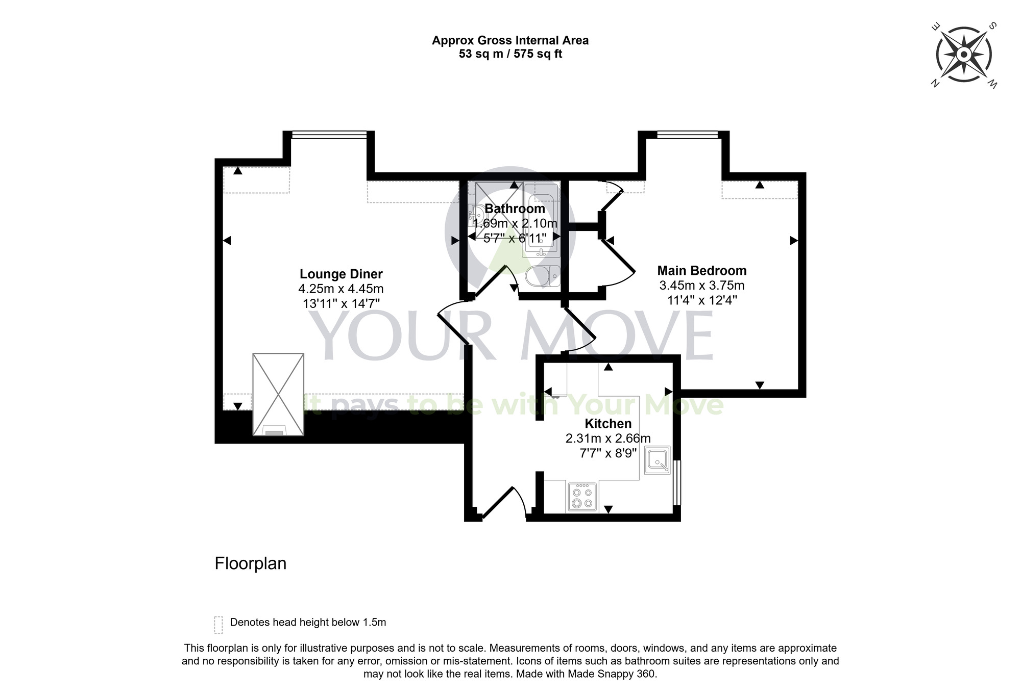 Floorplan of 1 bedroom Flat for sale, High Street, Inverkeithing, Fife, KY11