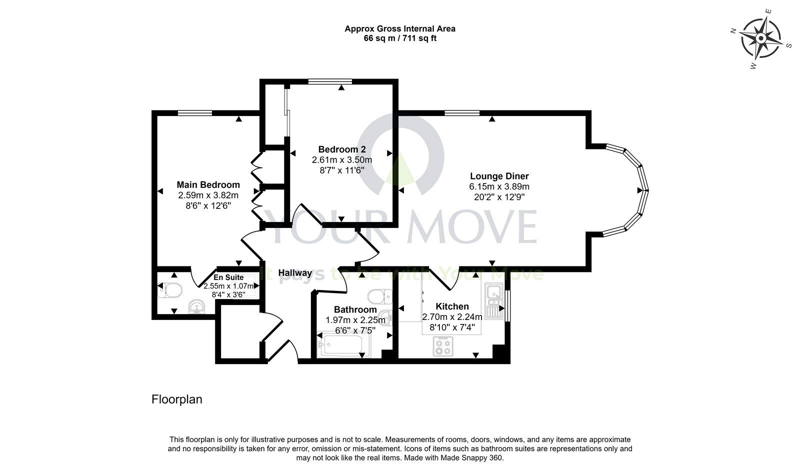 Floorplan of 2 bedroom Flat for sale, The Moorings, Dalgety Bay, Fife, KY11