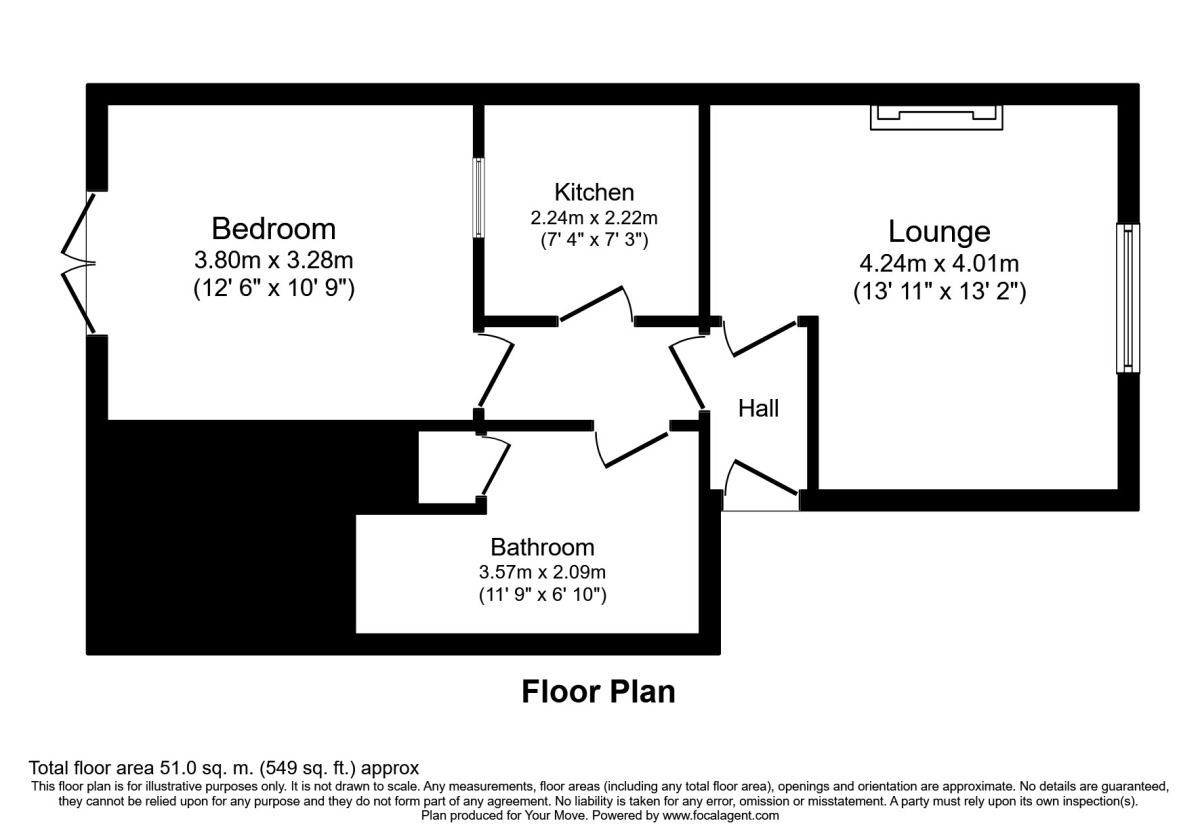 Floorplan of 1 bedroom Flat to rent, High Church Wynd, Yarm, Cleveland, TS15