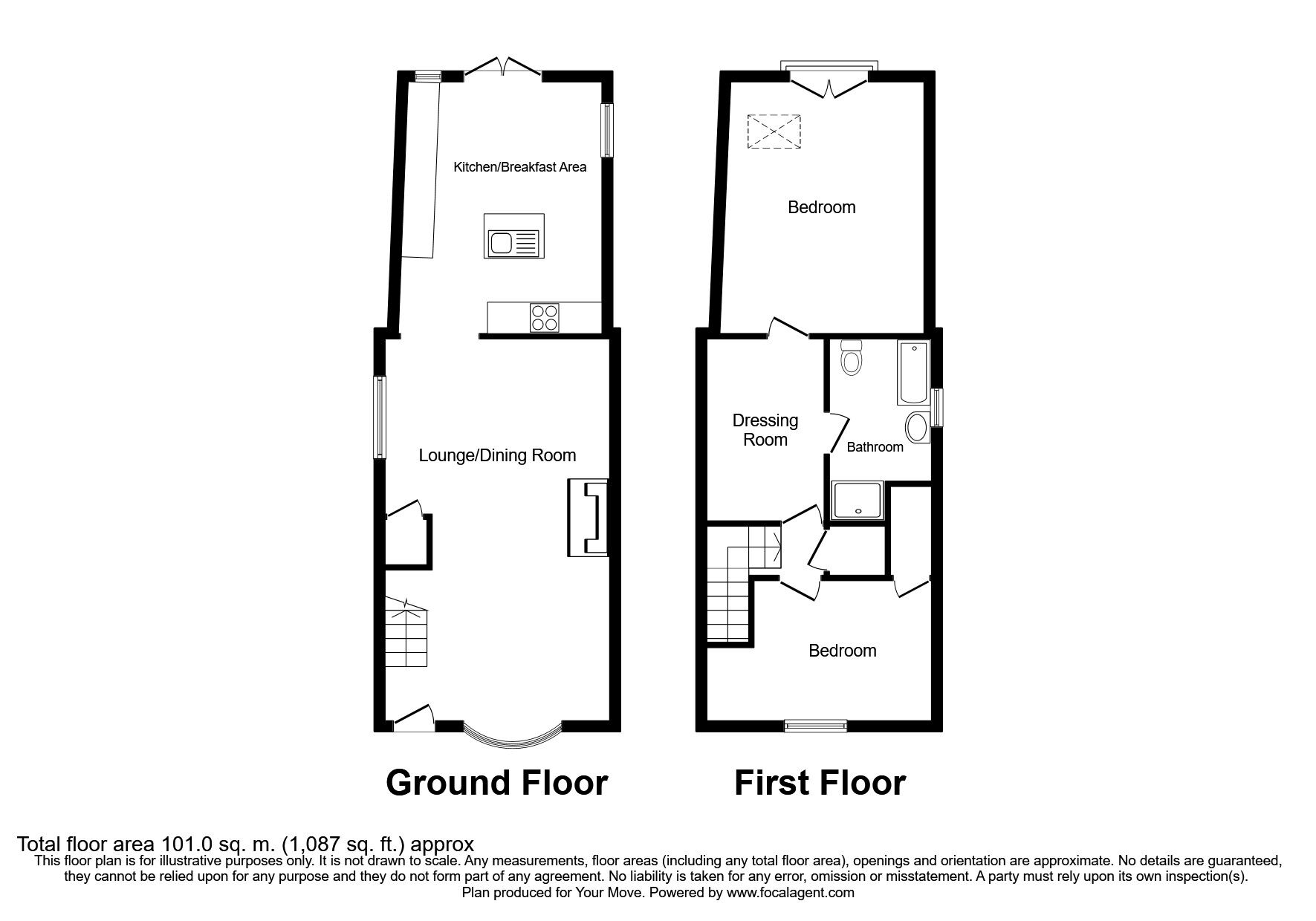 Floorplan of 2 bedroom Detached House for sale, Hurworth Road, Hurworth Place, Darlington, DL2