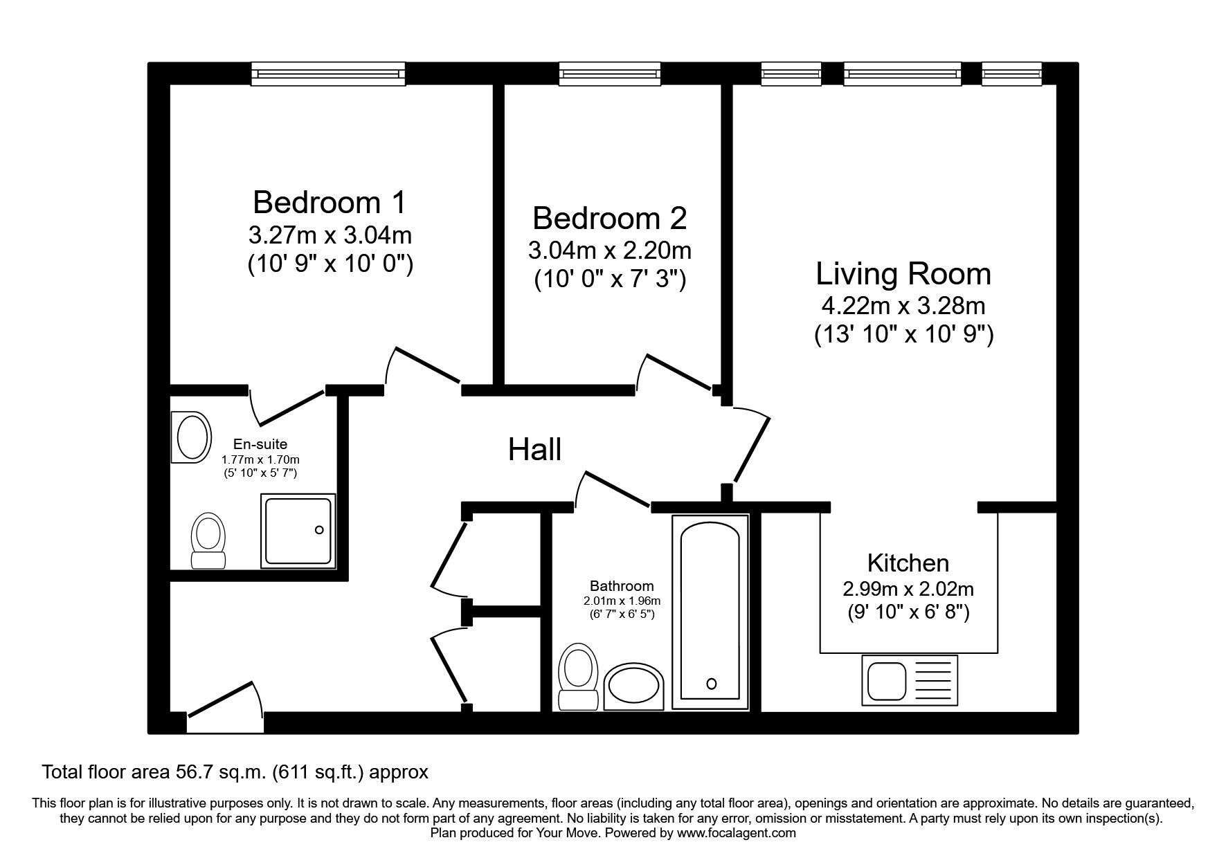 Floorplan of 2 bedroom Flat to rent, Lowther Drive, Darlington, County Durham, DL1