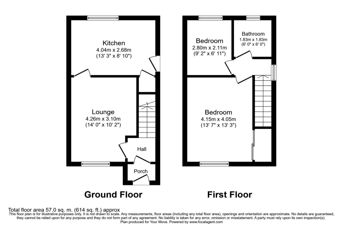Floorplan of 2 bedroom Semi Detached House to rent, Thomas Court, Darlington, DL1