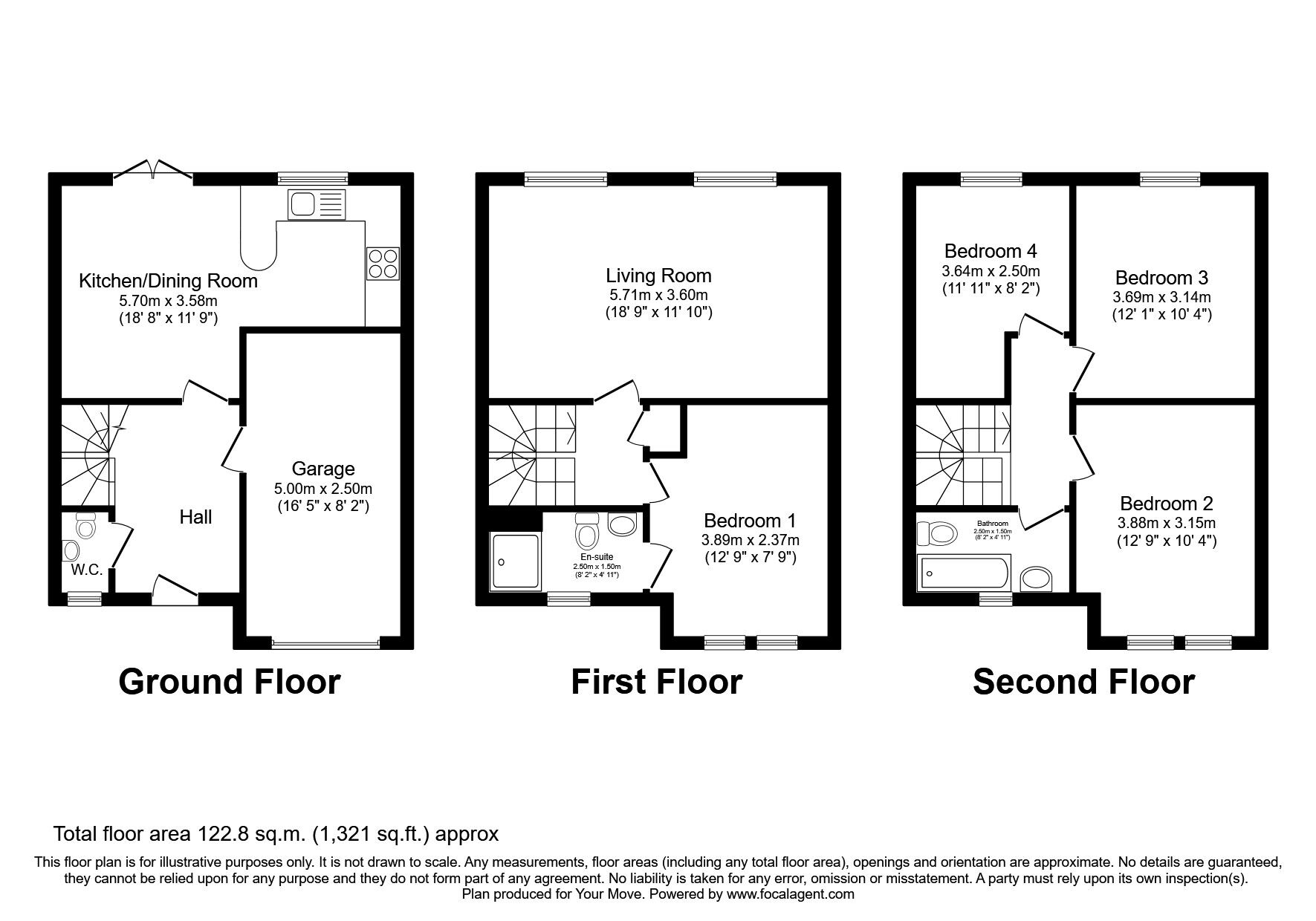 Floorplan of 4 bedroom Mid Terrace House to rent, Locomotion Lane, Darlington, DL2