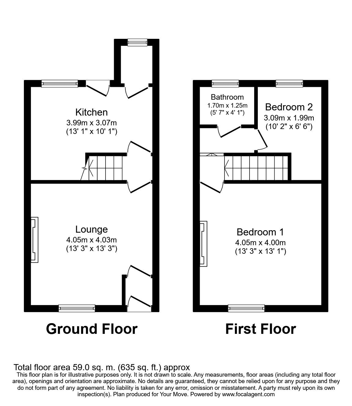 Floorplan of 2 bedroom Mid Terrace House to rent, Craig Street, Darlington, DL3