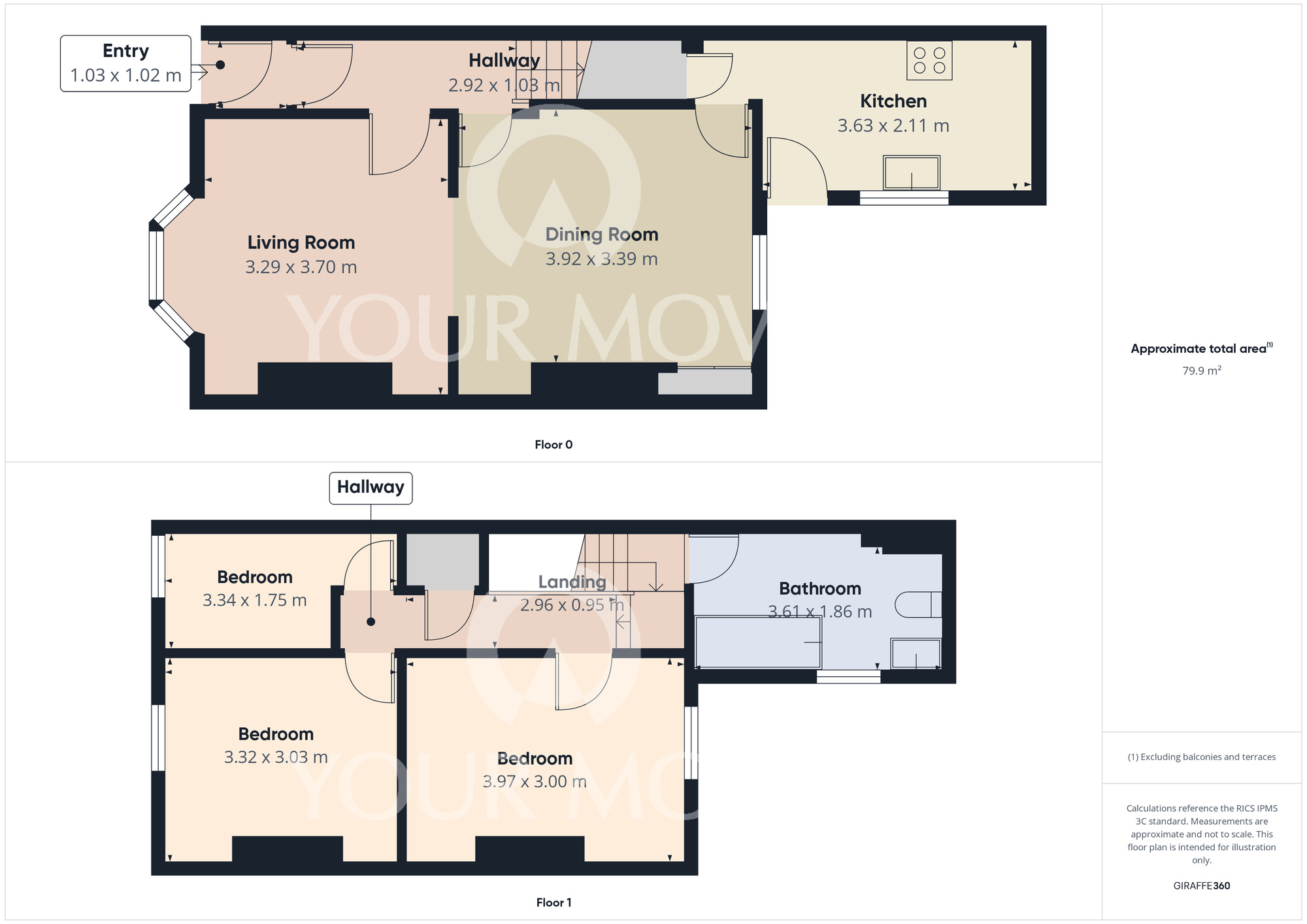 Floorplan of 3 bedroom Mid Terrace House for sale, Chatsworth Terrace, Darlington, DL1