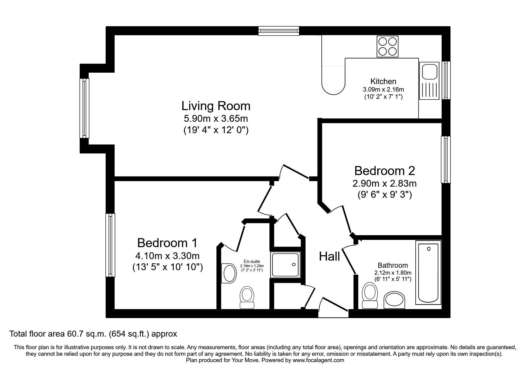 Floorplan of 2 bedroom Flat to rent, Earls Court, Norton Road, Durham, TS20