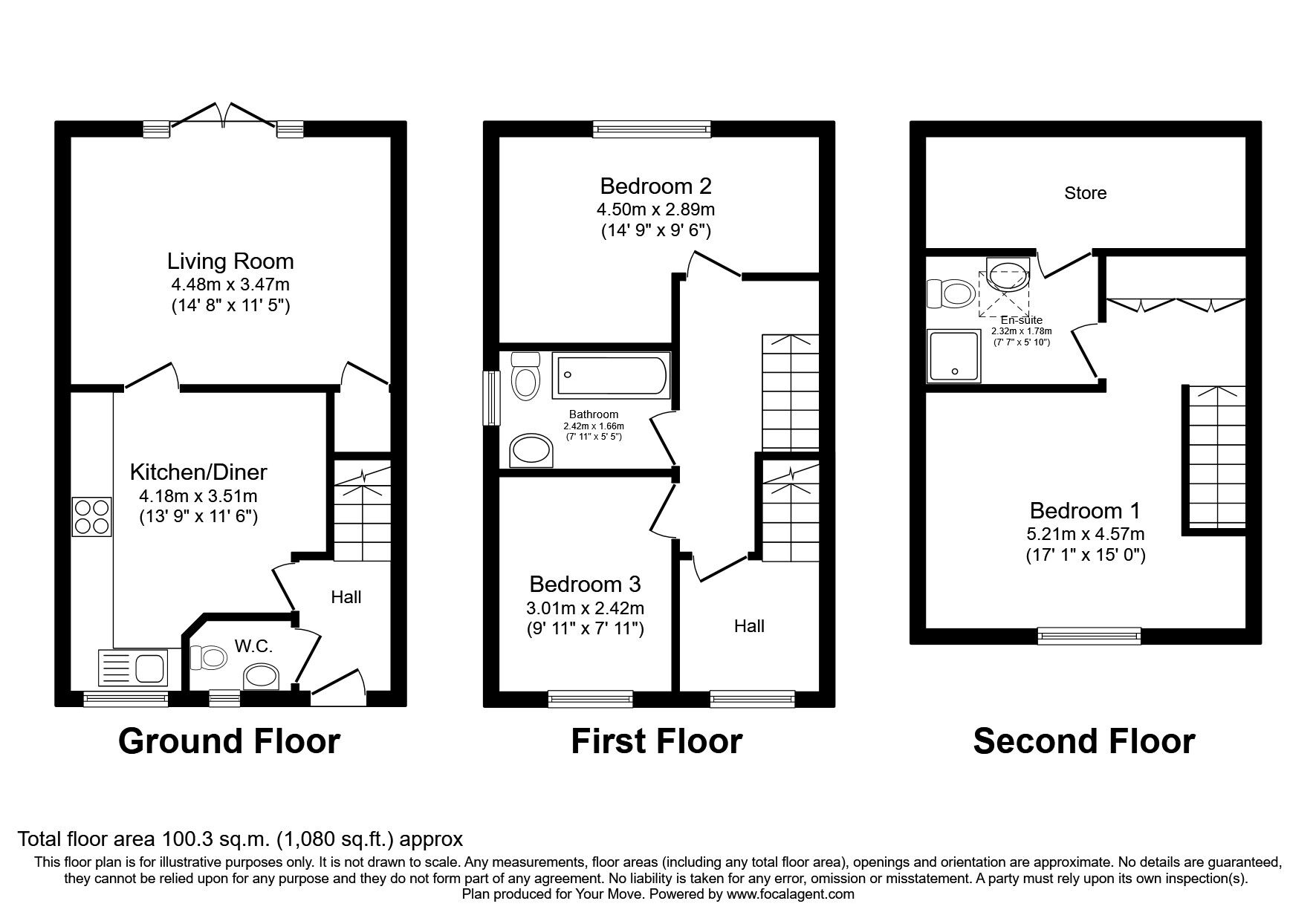 Floorplan of 3 bedroom Semi Detached House to rent, John Williams Boulevard, Darlington, Durham, DL1