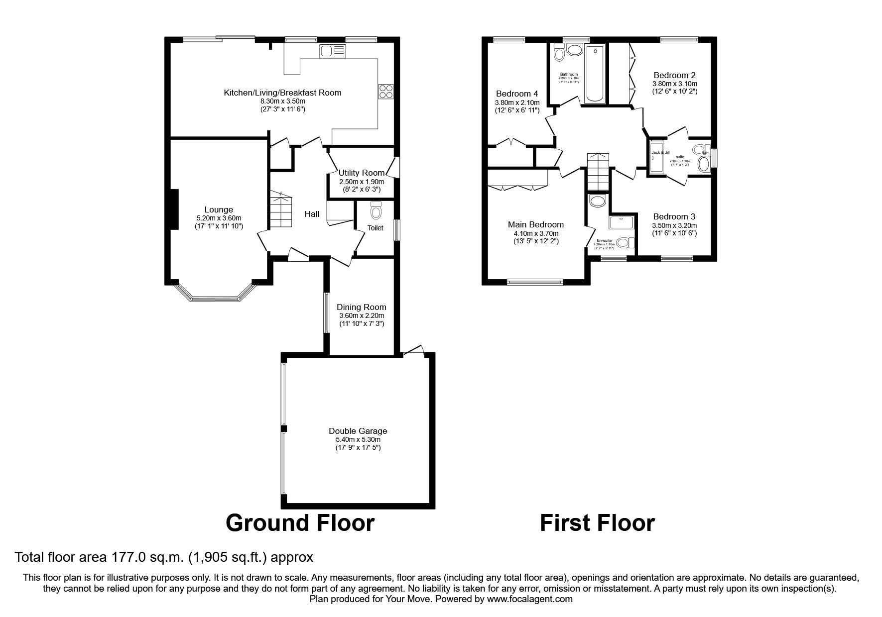 Floorplan of 4 bedroom Detached House to rent, Woolsington Drive, Middleton St. George, Durham, DL2