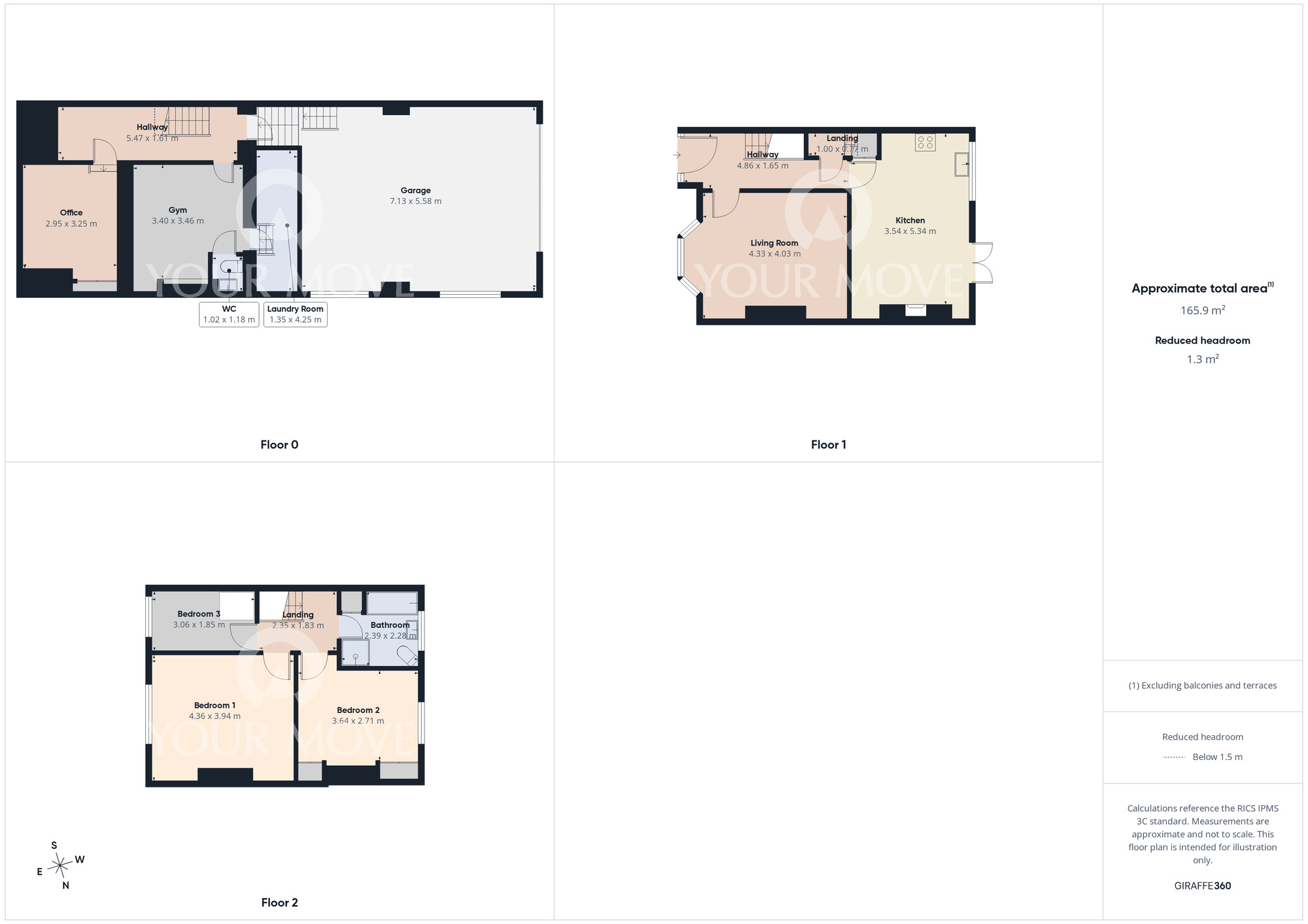 Floorplan of 3 bedroom House for sale, Clifton Road, Darlington, Durham, DL1