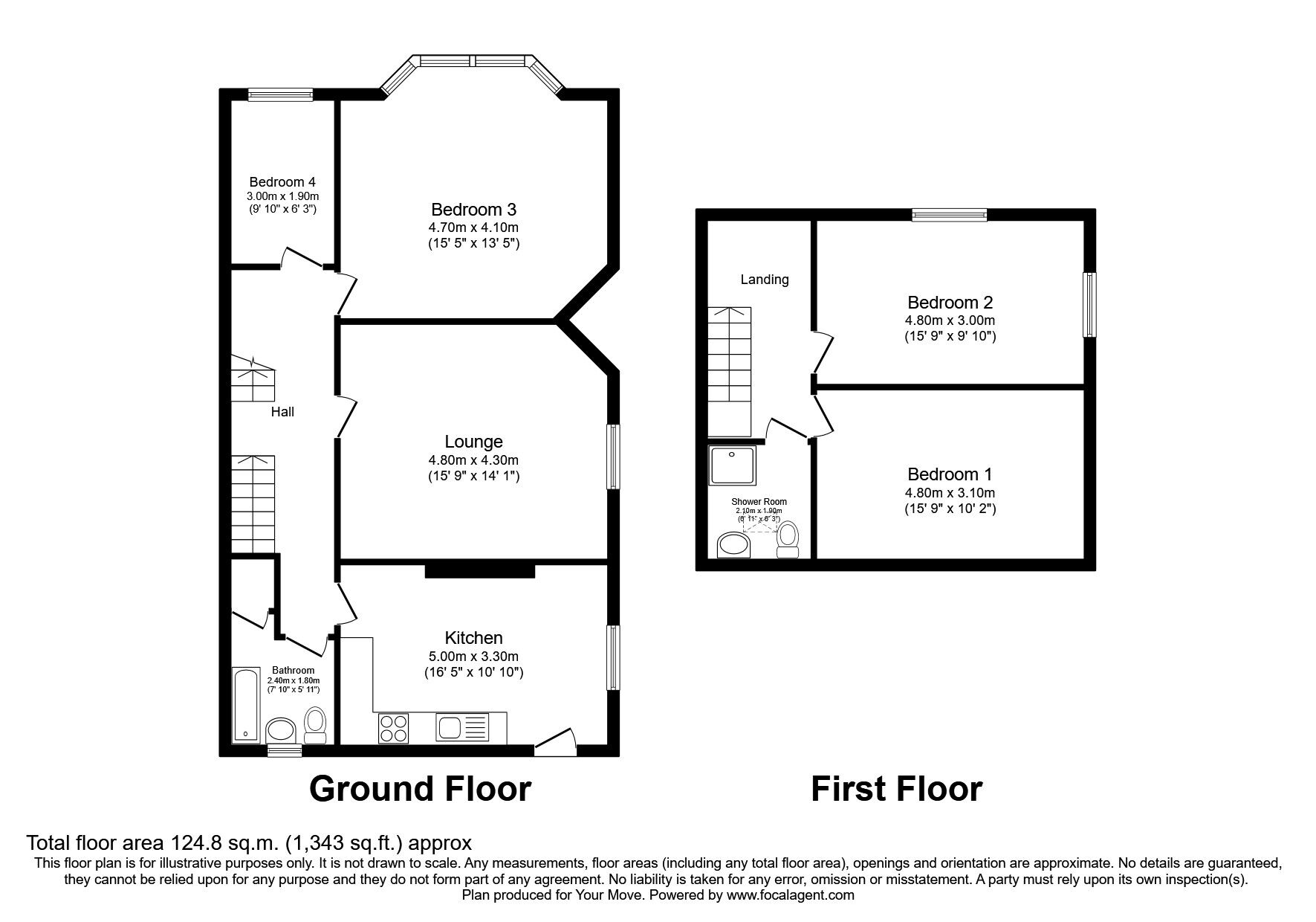 Floorplan of 4 bedroom End Terrace Flat to rent, North Lodge Terrace, Darlington, Durham, DL3