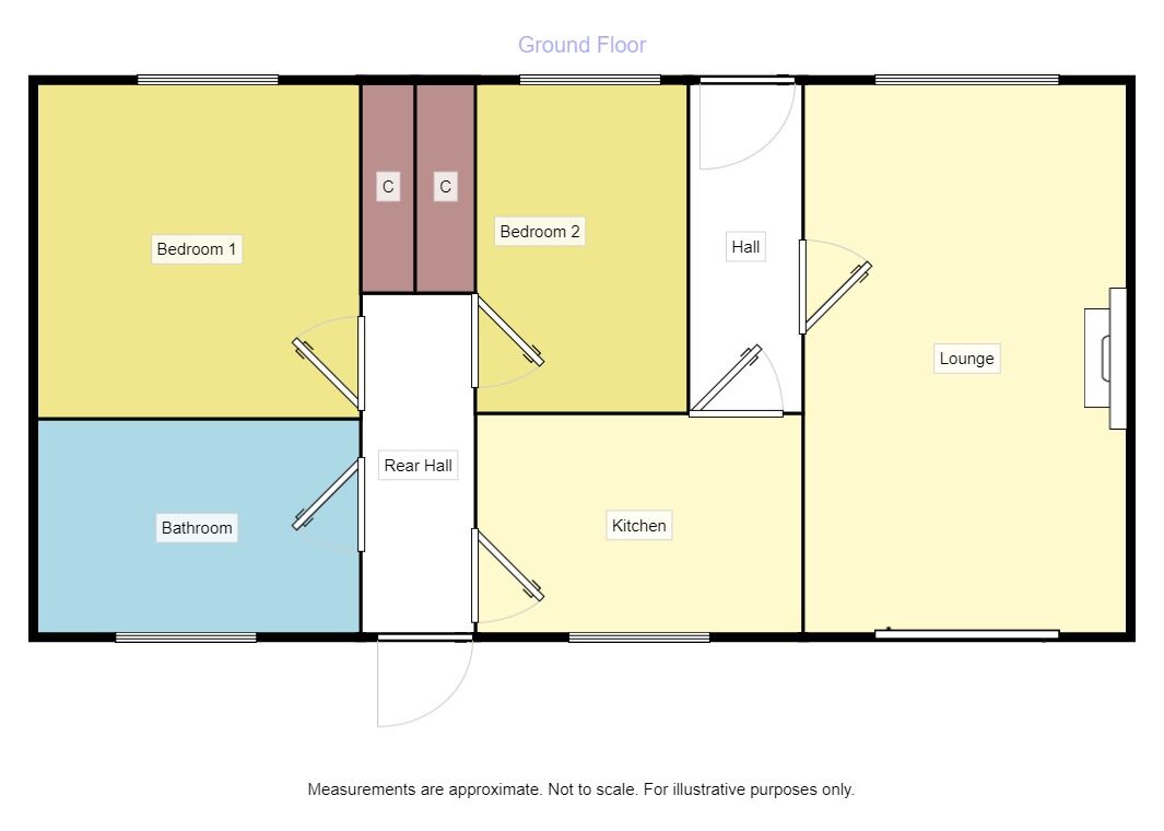 Floorplan of 2 bedroom End Terrace Bungalow for sale, Hurworth Place, Darlington, DL2