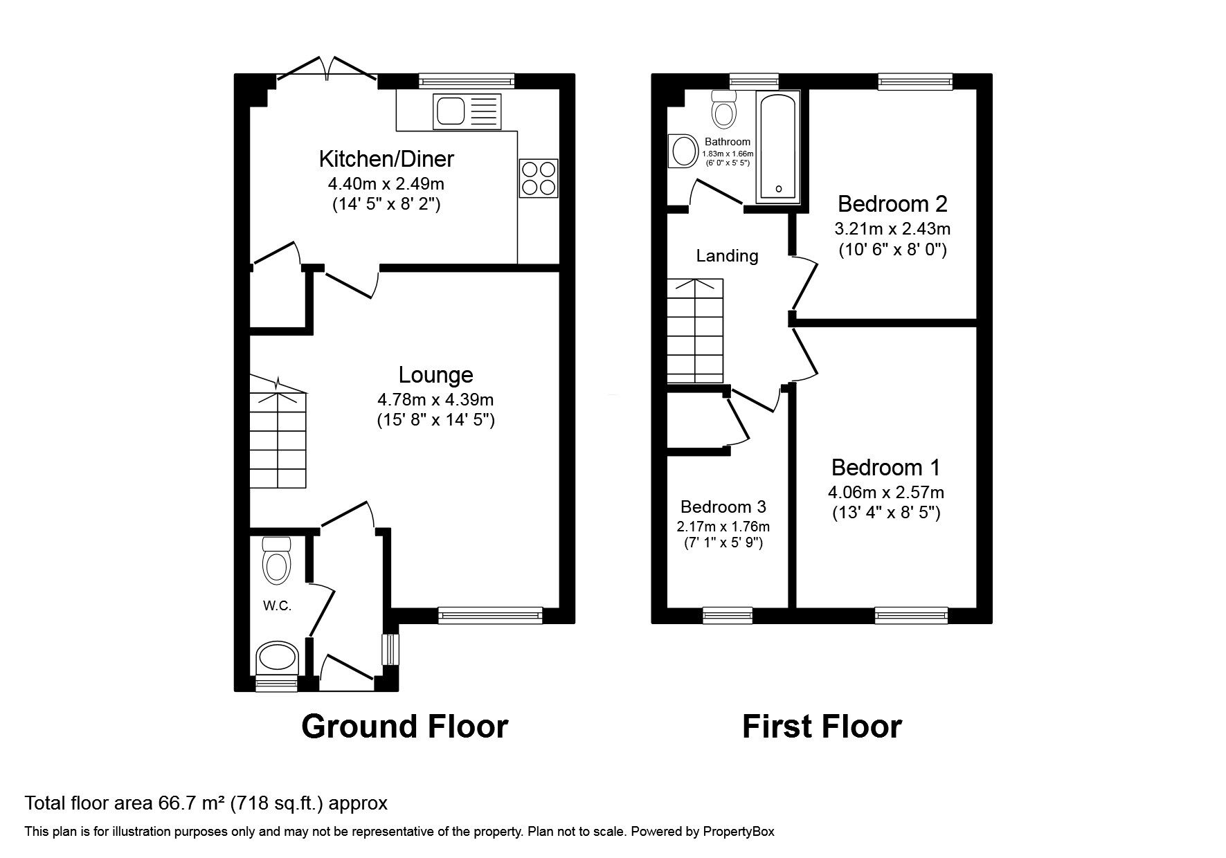 Floorplan of 3 bedroom End Terrace House to rent, Southmoor Close, Darlington, Durham, DL1