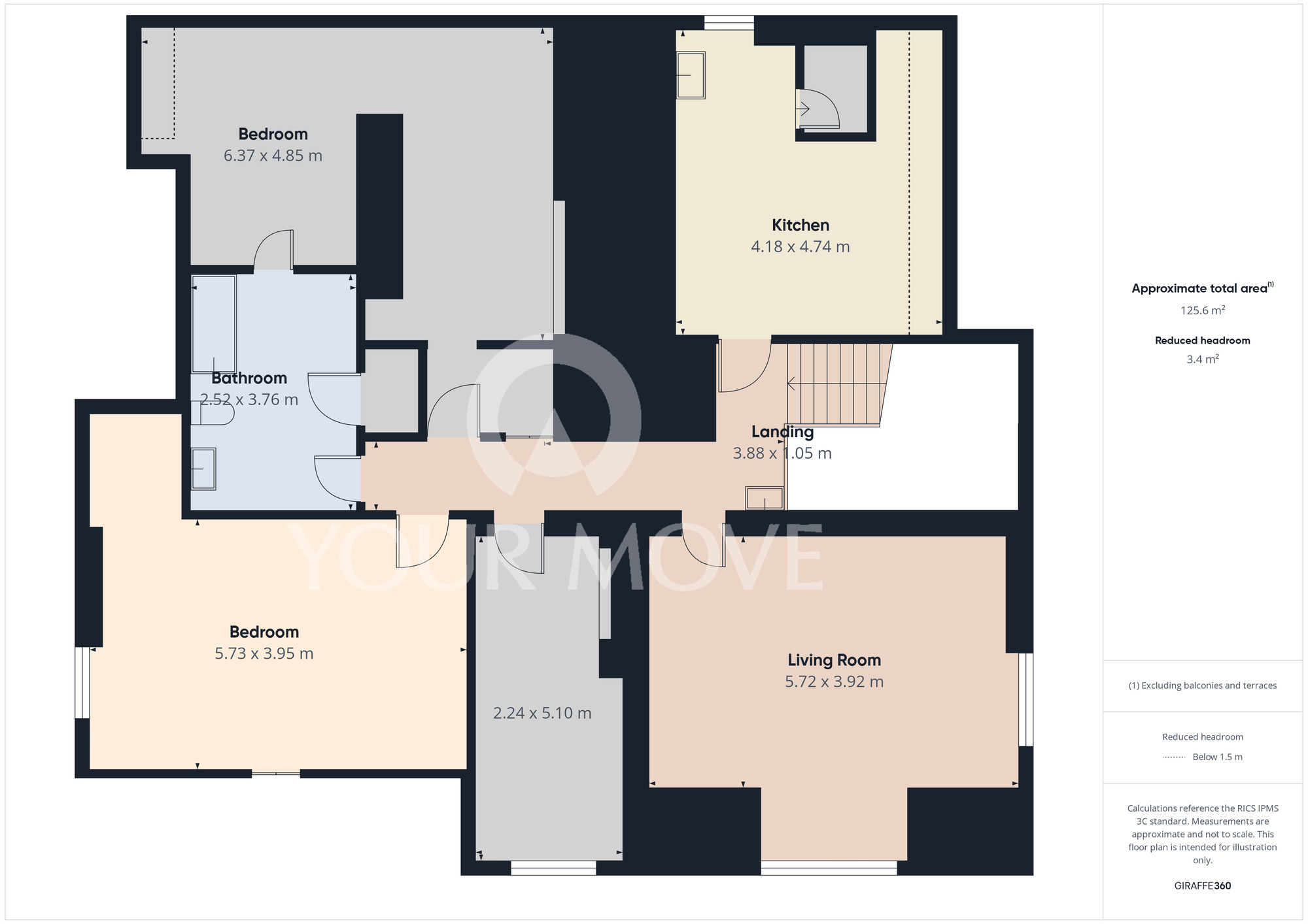 Floorplan of 3 bedroom  Flat for sale, Abbey Road, Darlington, Durham, DL3