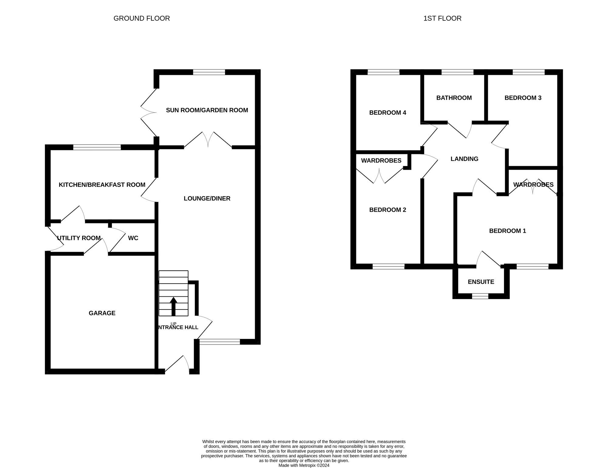Floorplan of 4 bedroom Detached House for sale, Oaklea Mews, Aycliffe Village, Newton Aycliffe, DL5