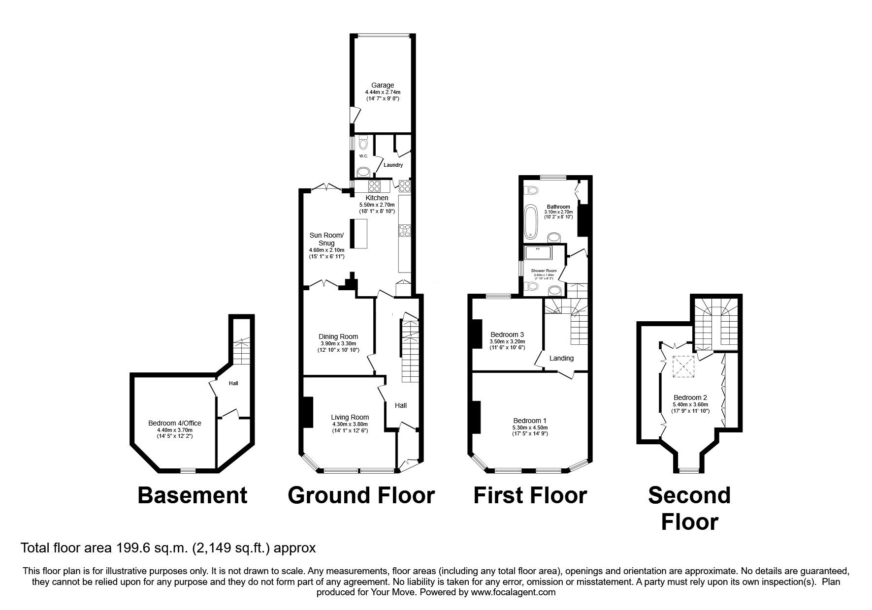 Floorplan of 4 bedroom End Terrace House for sale, Burleigh Place, Darlington, DL3