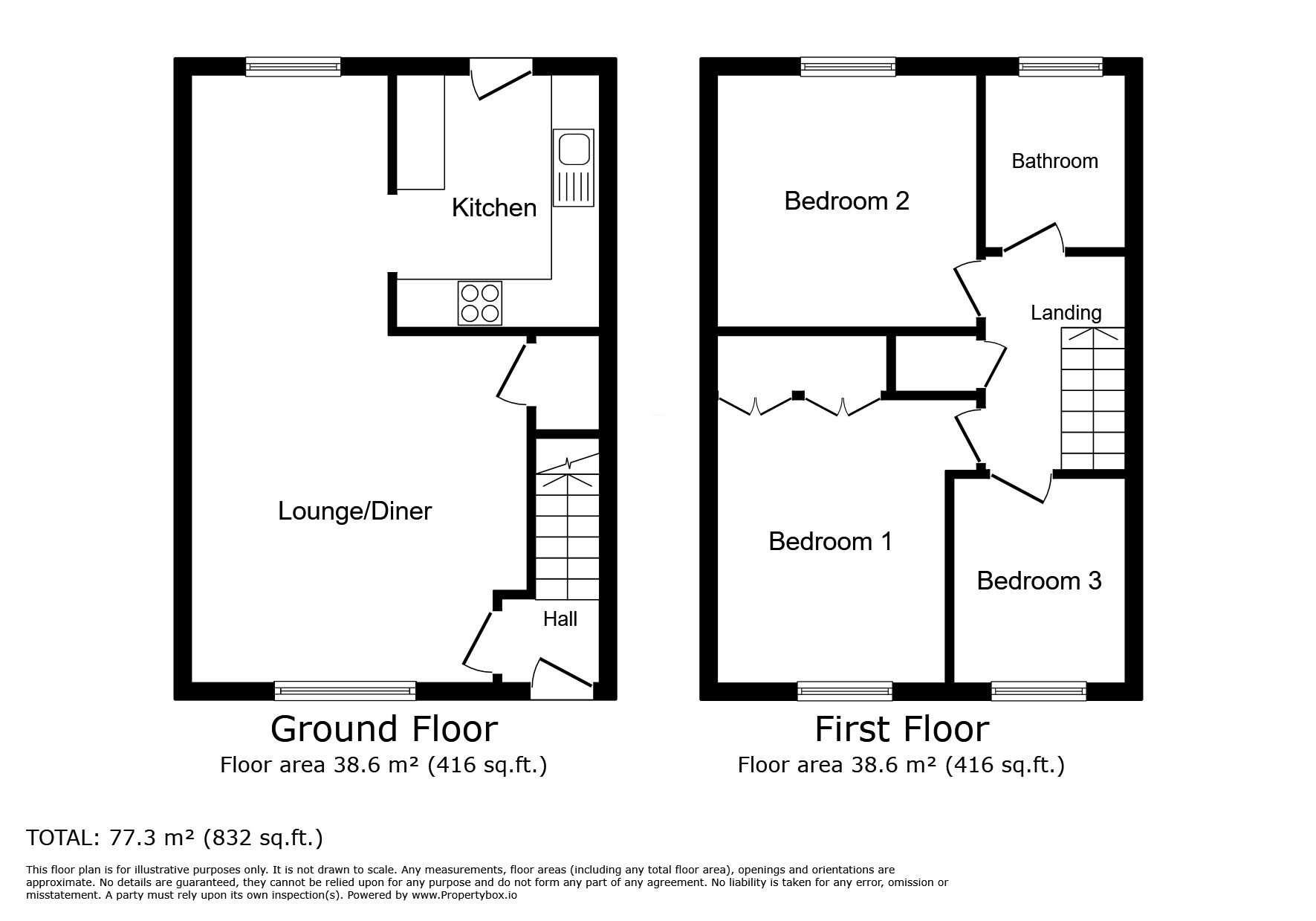 Floorplan of 3 bedroom Semi Detached House to rent, Rookwood Hunt, Newton Aycliffe, Durham, DL5