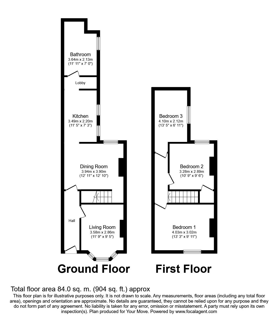 Floorplan of 3 bedroom Mid Terrace House for sale, Costa Street, Middlesbrough, TS1
