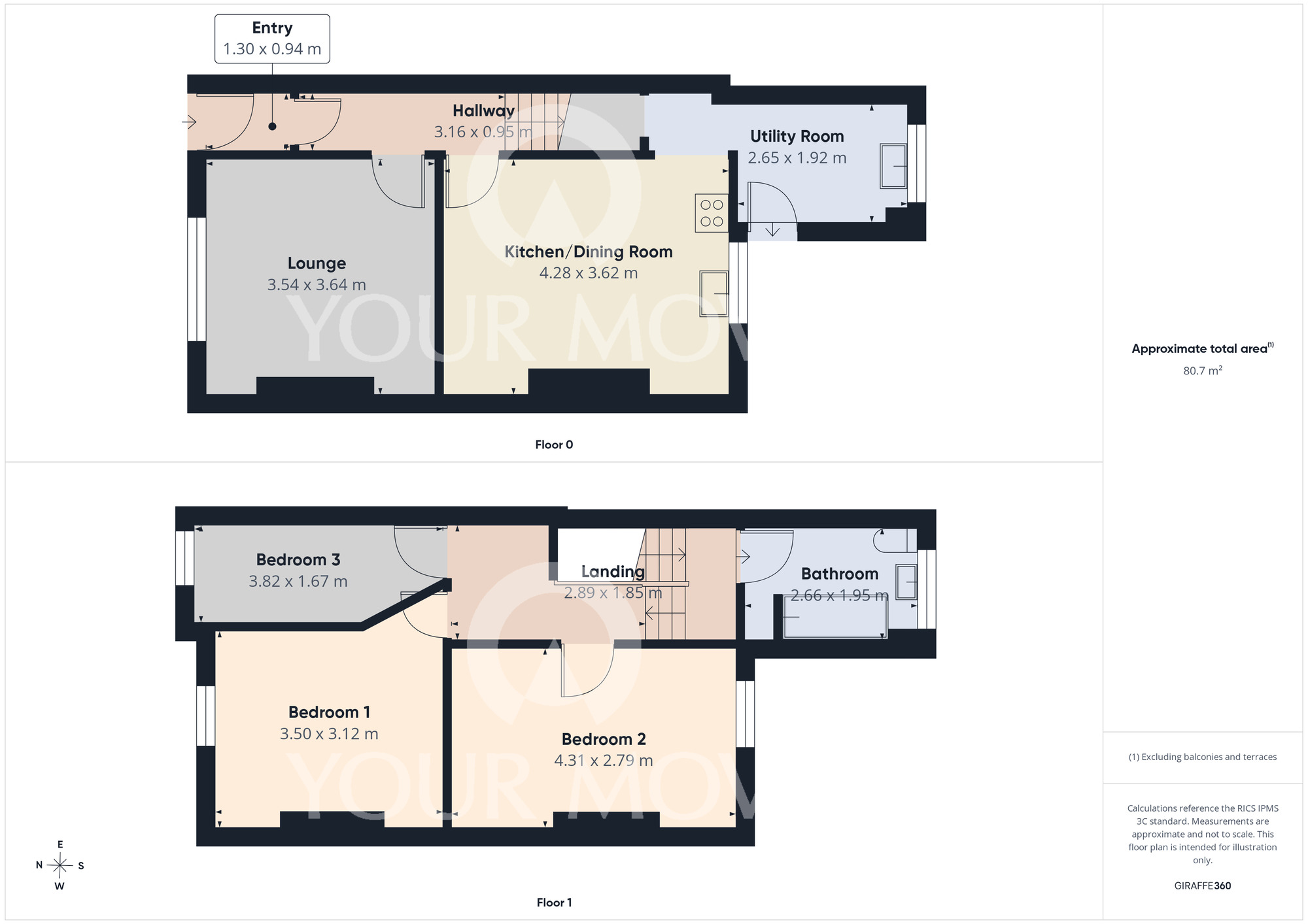 Floorplan of 3 bedroom Mid Terrace House for sale, Surtees Street, Darlington, DL3