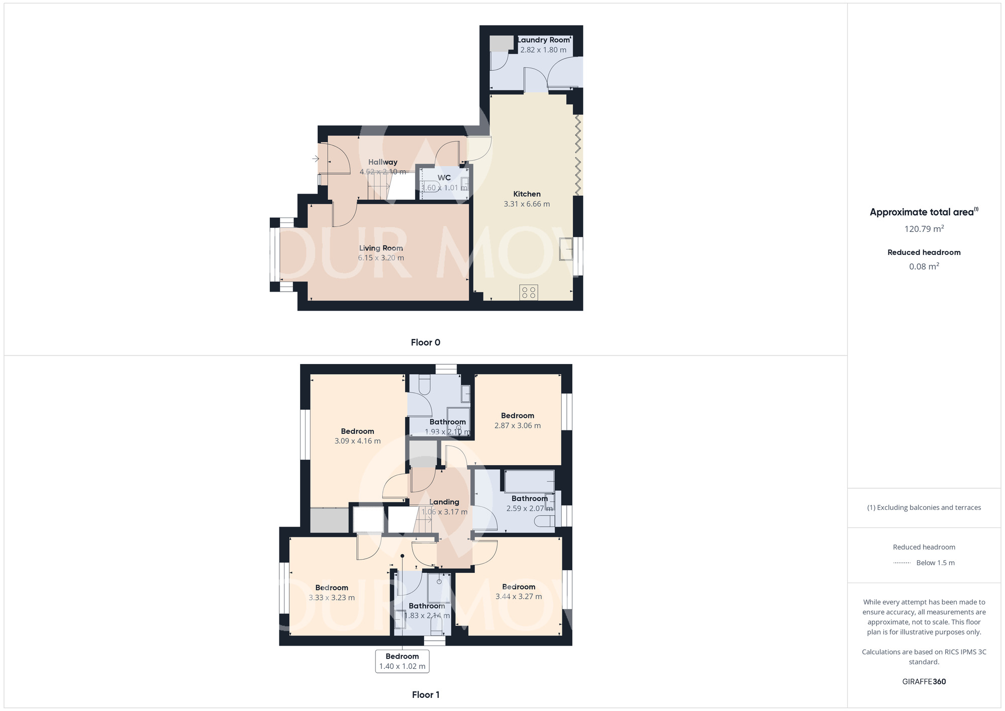 Floorplan of 4 bedroom Detached House for sale, Creebeck Drive, Hurworth, Durham, DL2