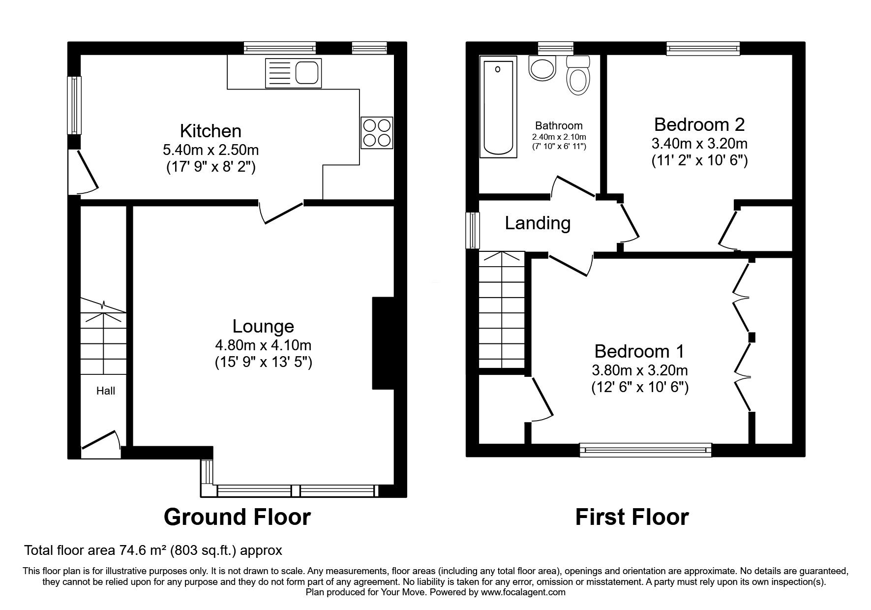 Floorplan of 2 bedroom Semi Detached House for sale, Baytree Road, Darlington, DL1