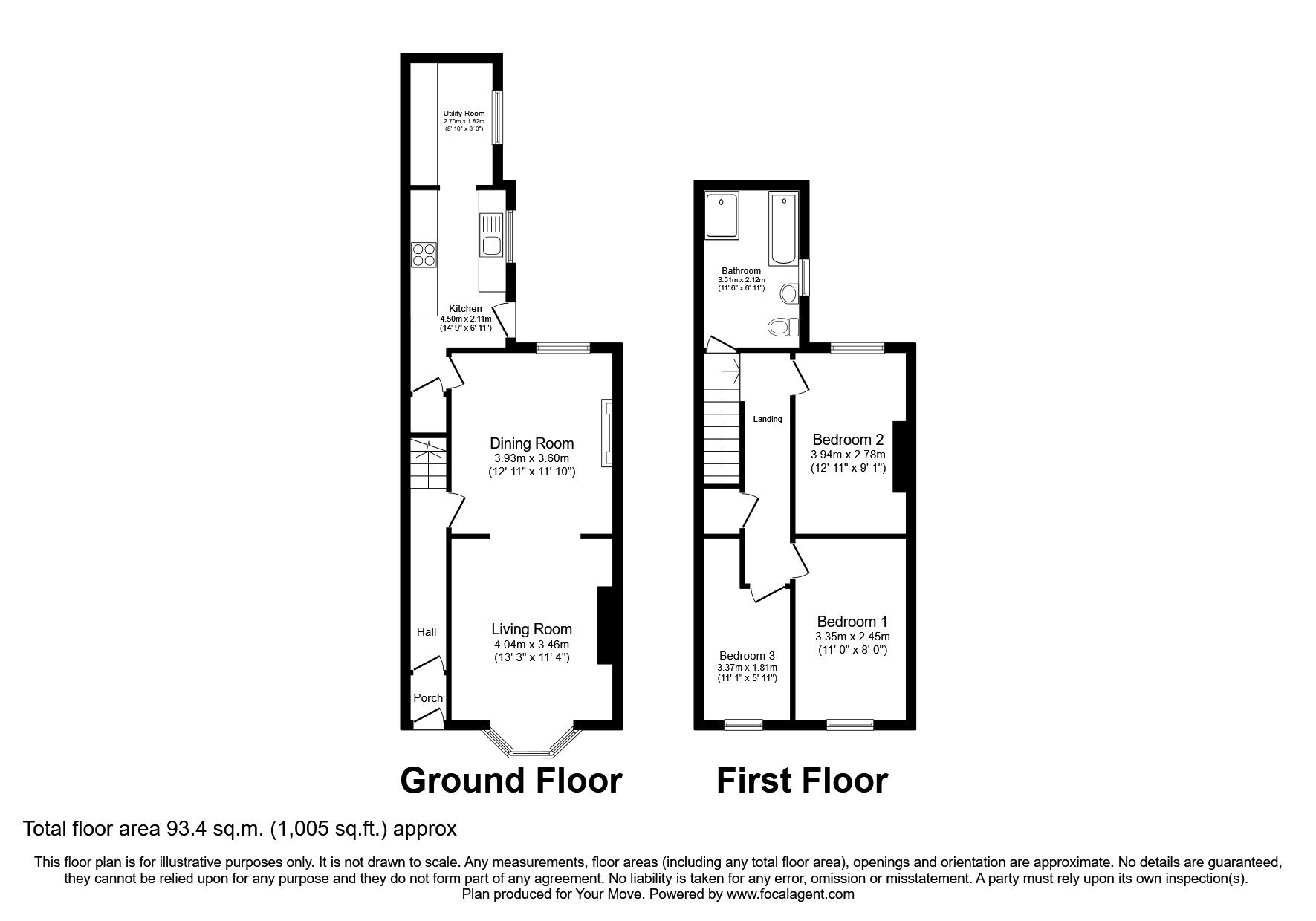 Floorplan of 3 bedroom Mid Terrace House for sale, Surtees Street, Darlington, DL3