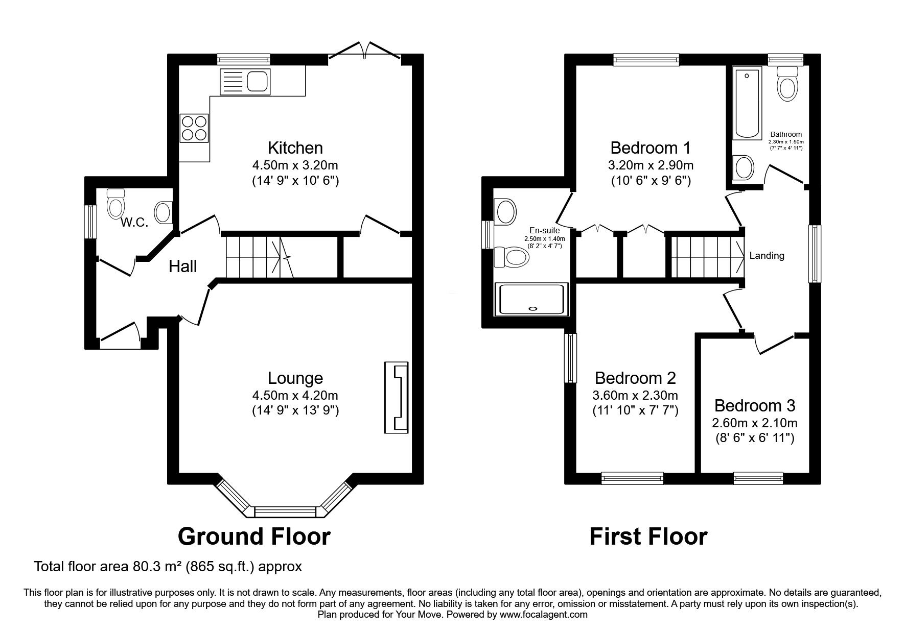 Floorplan of 3 bedroom Detached House for sale, Moorfield Close, Darlington, DL1
