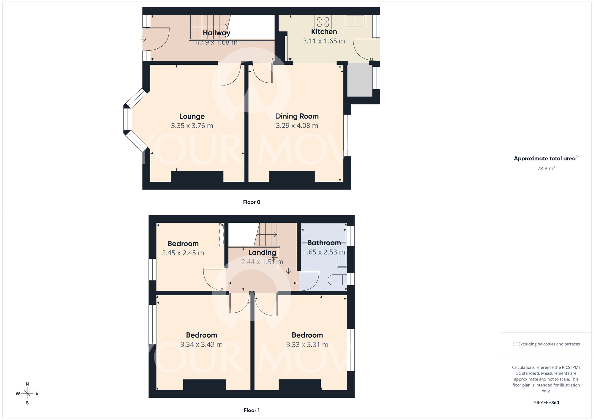 Floorplan of 3 bedroom Mid Terrace House to rent, Pierremont Road, Darlington, Durham, DL3